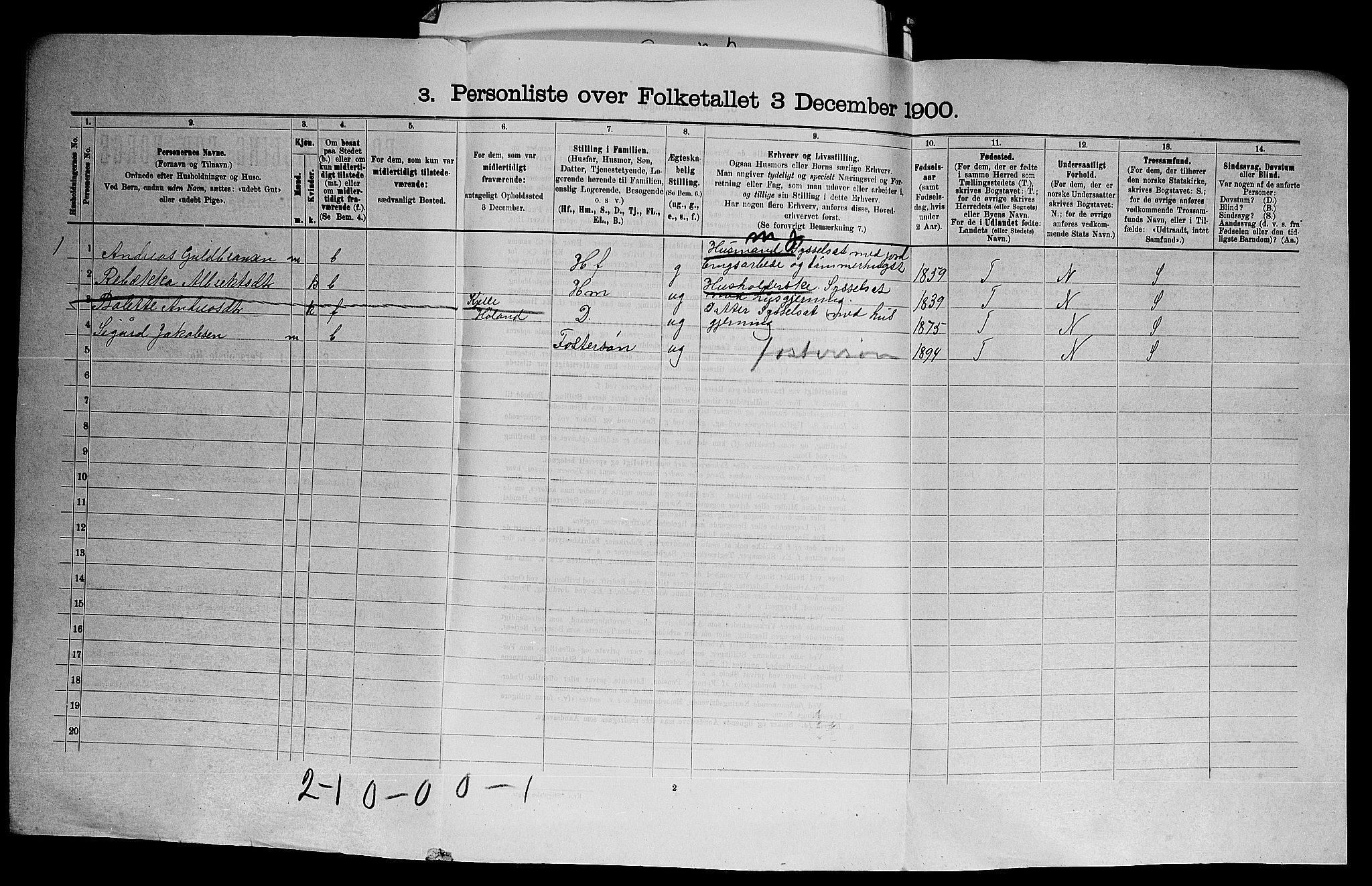 SAO, 1900 census for Høland, 1900, p. 40