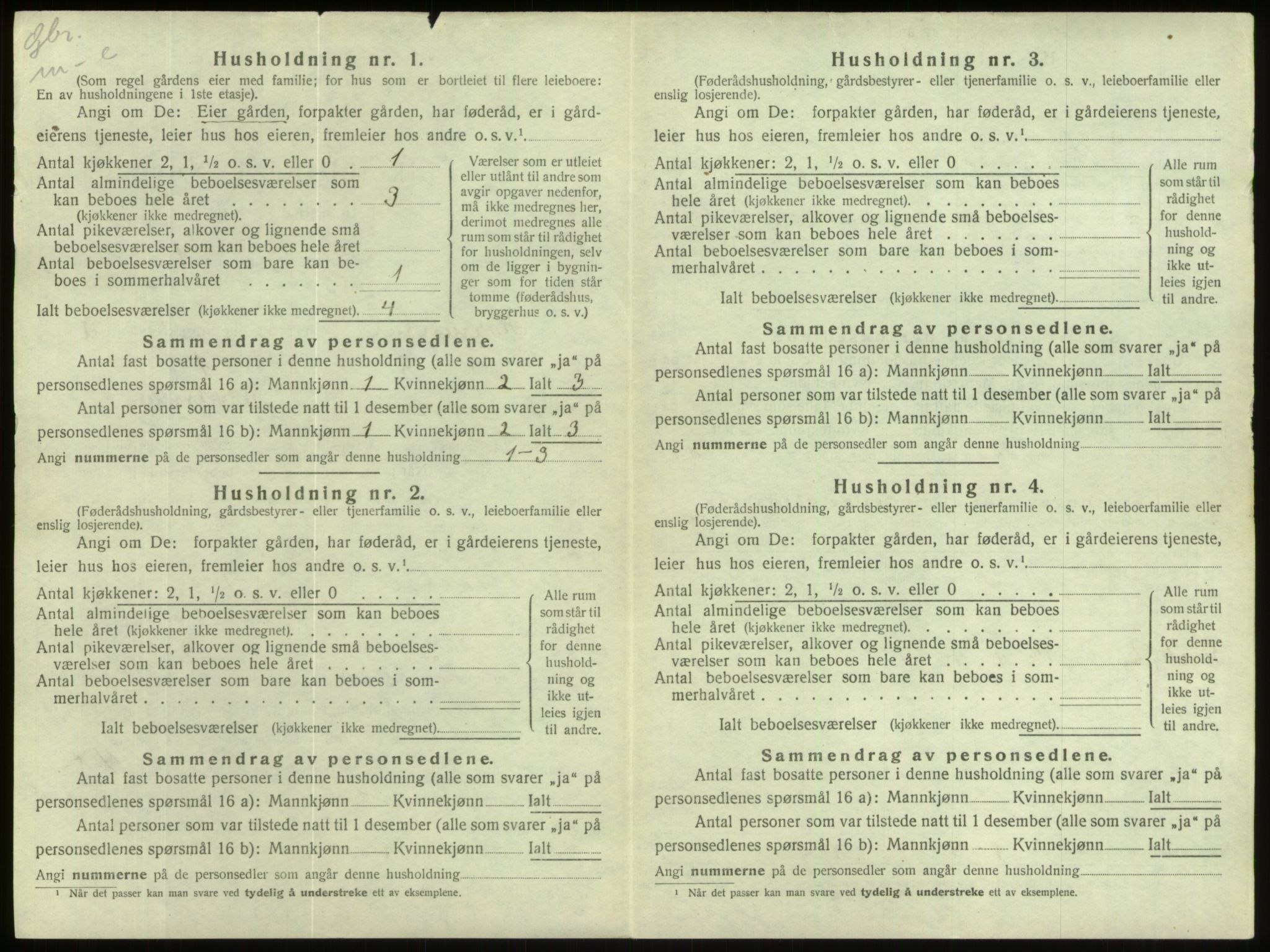 SAB, 1920 census for Hornindal, 1920, p. 83