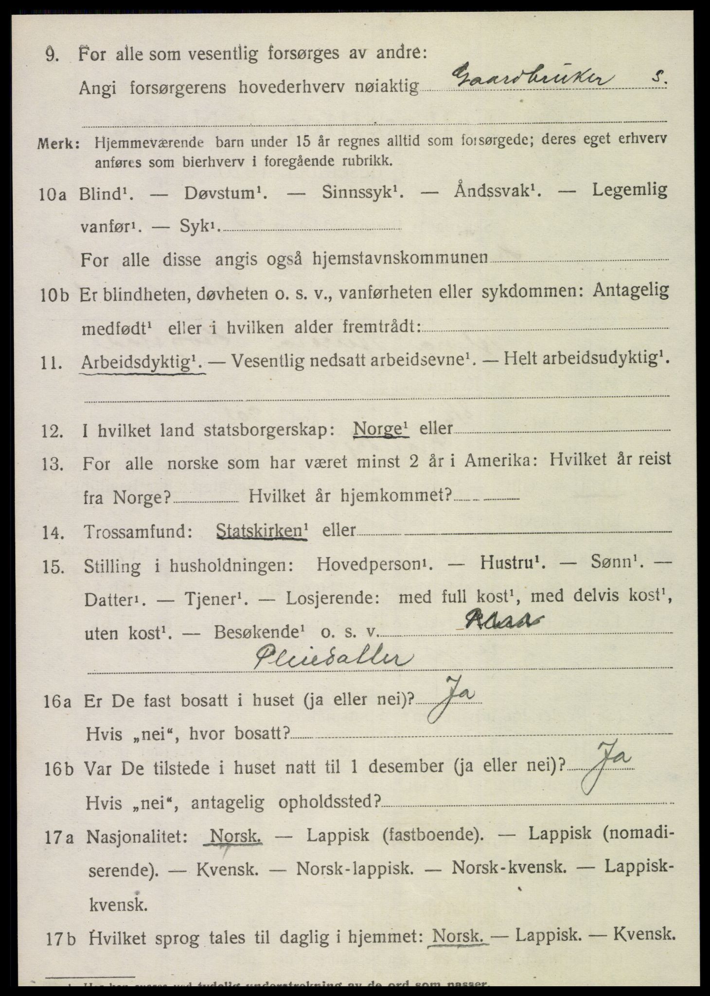 SAT, 1920 census for Hegra, 1920, p. 5589