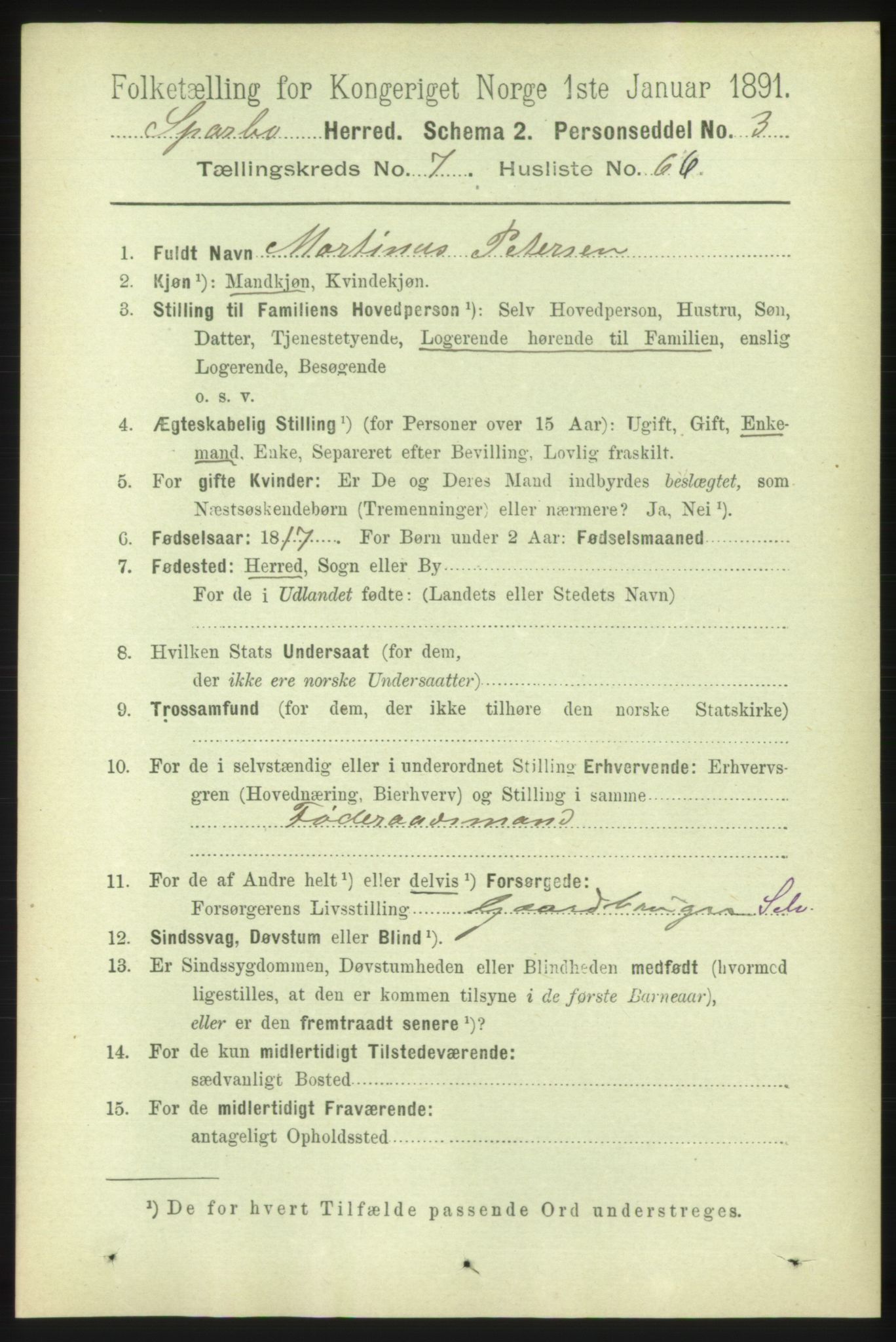 RA, 1891 census for 1731 Sparbu, 1891, p. 2747