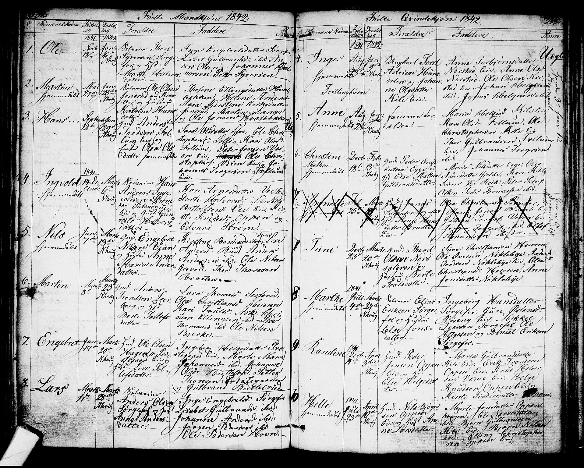 Norderhov kirkebøker, SAKO/A-237/G/Ga/L0004: Parish register (copy) no. I 4, 1824-1849, p. 332-333