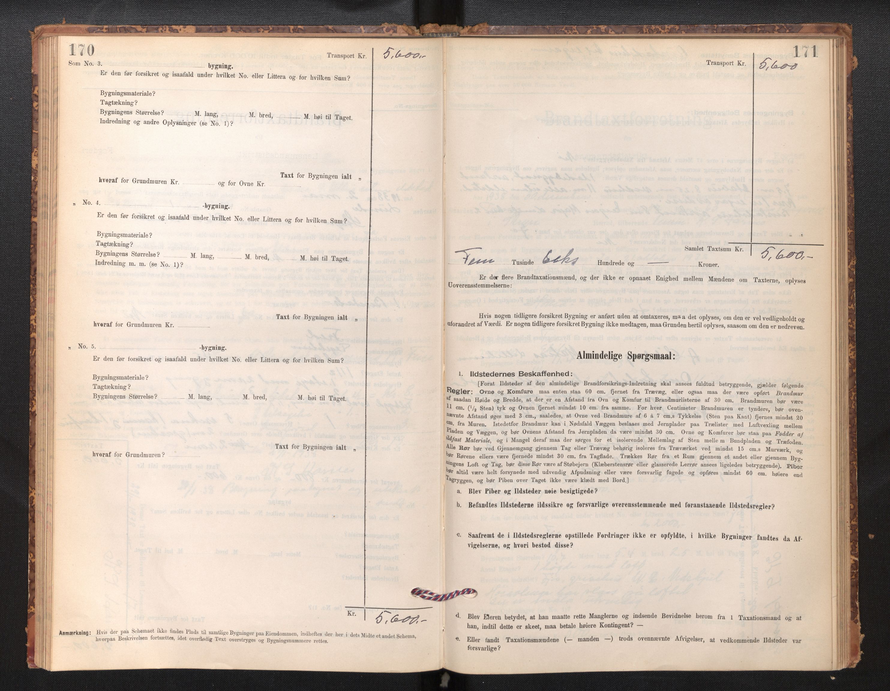 Lensmannen i Stryn og Innvik, SAB/A-30201/0012/L0002: Branntakstprotokoll, skjematakst, 1894-1942, p. 170-171