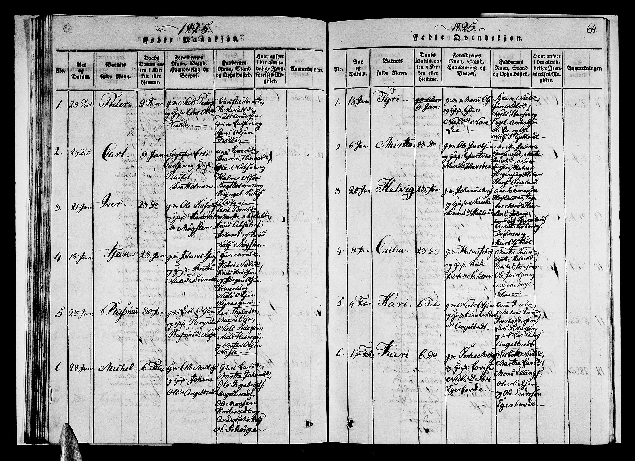 Sund sokneprestembete, AV/SAB-A-99930: Parish register (copy) no. A 1, 1816-1827, p. 64