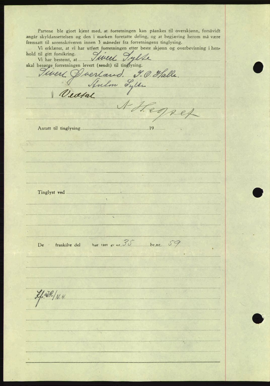 Nordmøre sorenskriveri, AV/SAT-A-4132/1/2/2Ca: Mortgage book no. A98, 1944-1944, Diary no: : 1633/1944