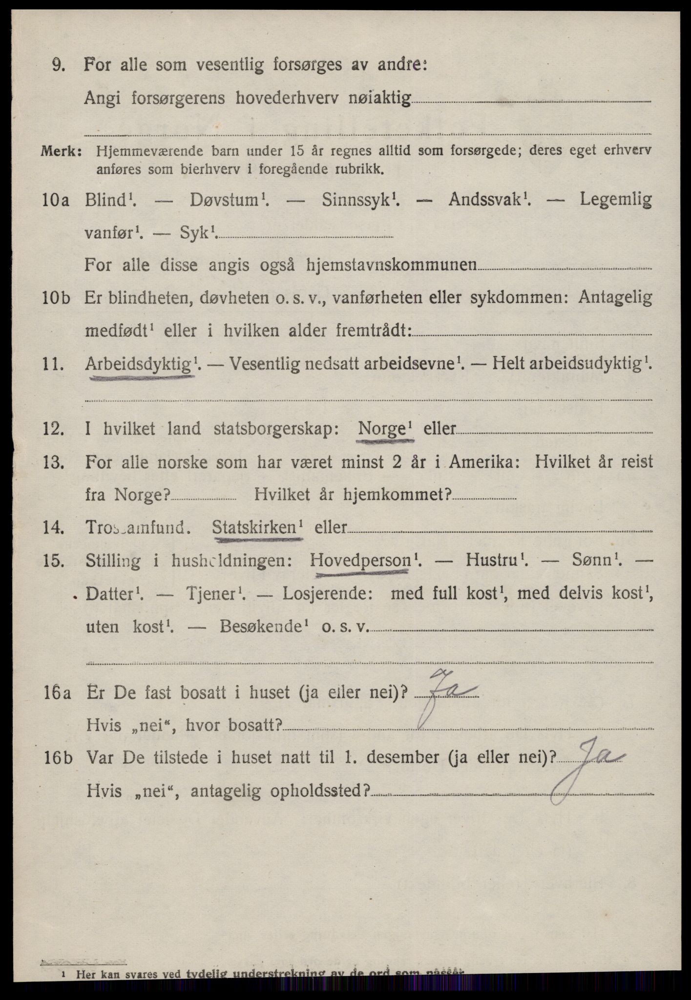 SAT, 1920 census for Sande (MR), 1920, p. 3243