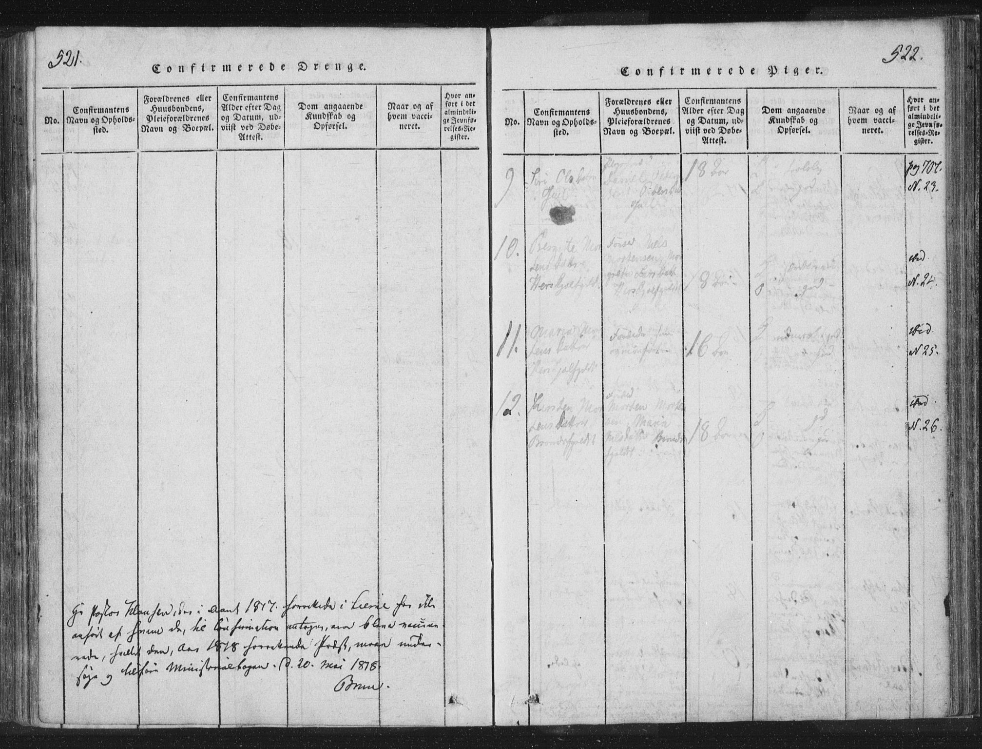 Ministerialprotokoller, klokkerbøker og fødselsregistre - Nord-Trøndelag, AV/SAT-A-1458/755/L0491: Parish register (official) no. 755A01 /2, 1817-1864, p. 521-522