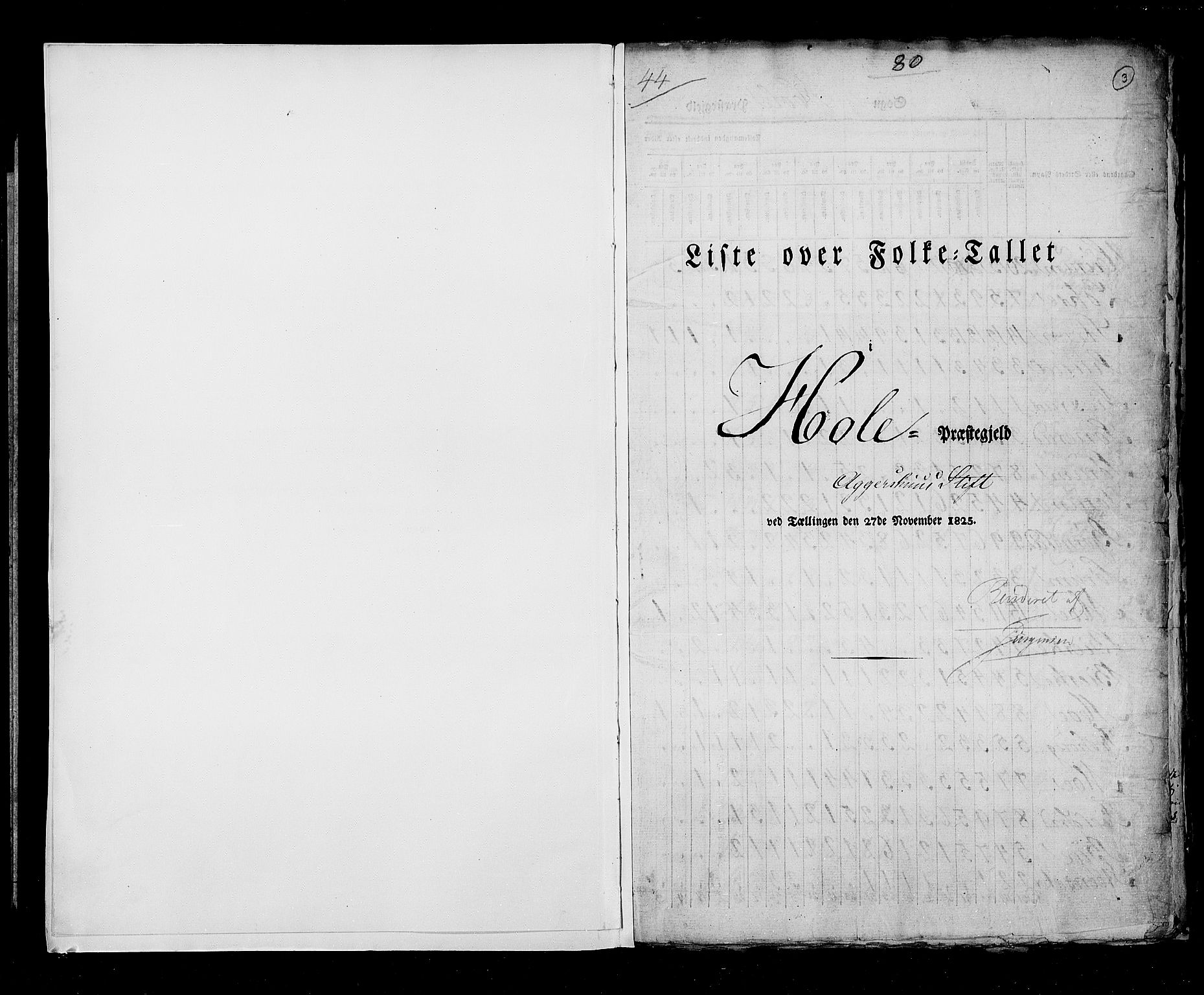 RA, Census 1825, vol. 7: Buskerud amt, 1825, p. 3