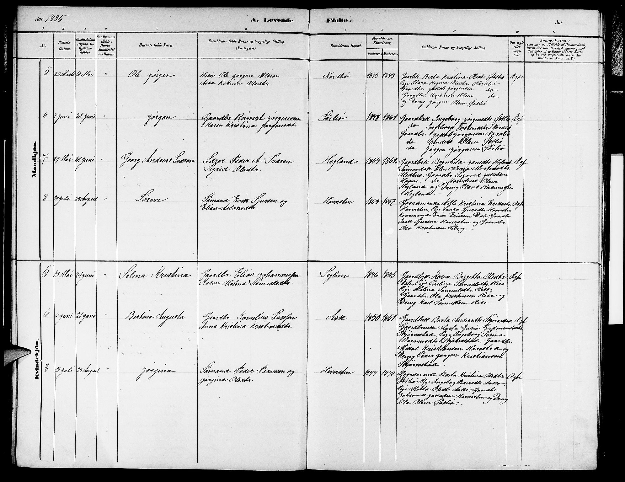 Rennesøy sokneprestkontor, AV/SAST-A -101827/H/Ha/Hab/L0007: Parish register (copy) no. B 7, 1881-1890