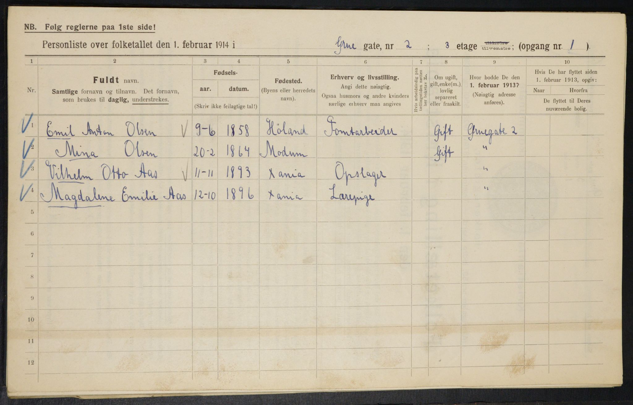 OBA, Municipal Census 1914 for Kristiania, 1914, p. 30348