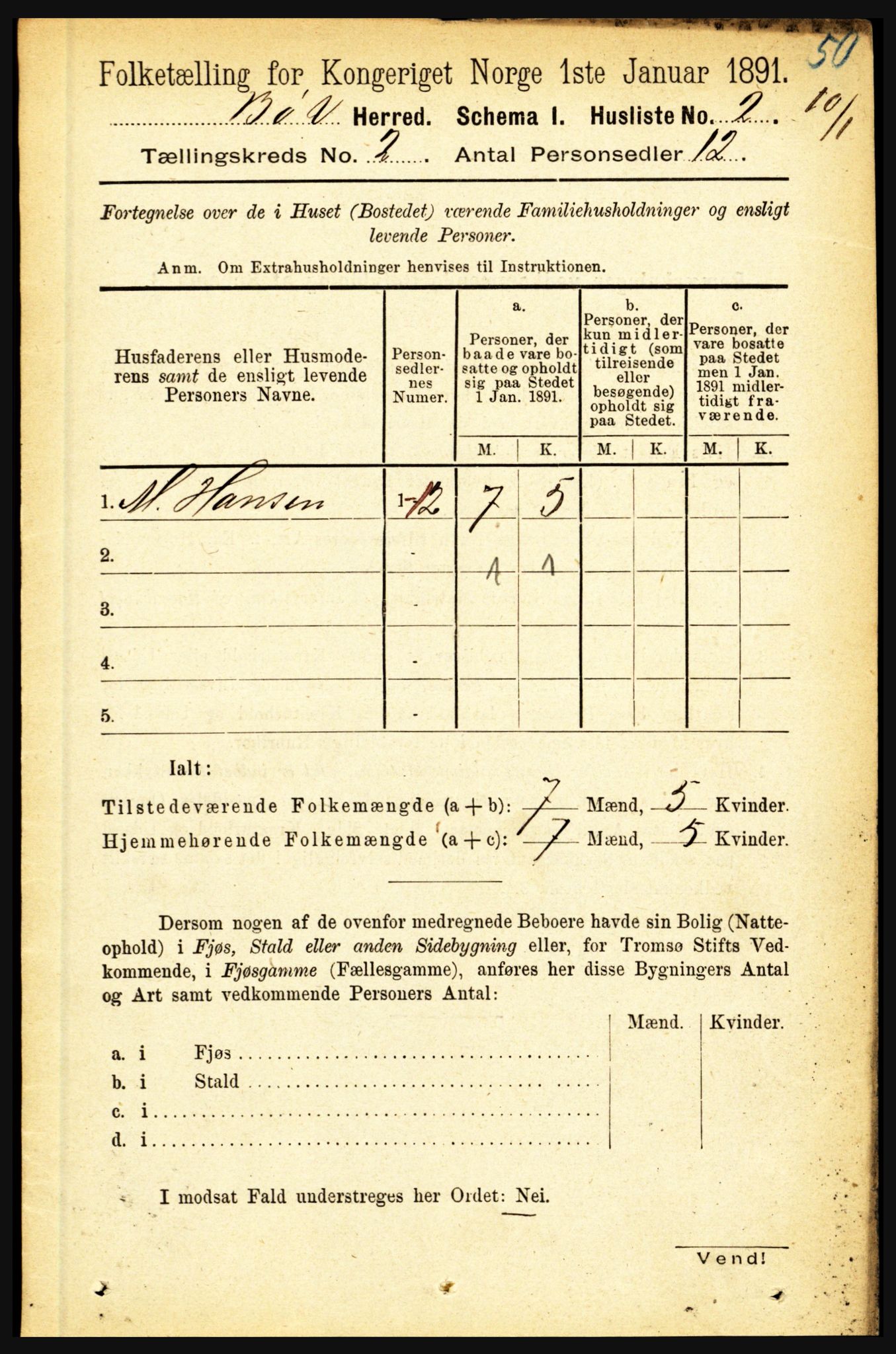 RA, 1891 census for 1867 Bø, 1891, p. 515