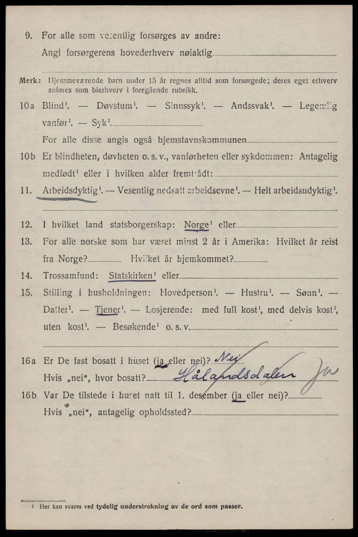 SAST, 1920 census for Hetland, 1920, p. 8166