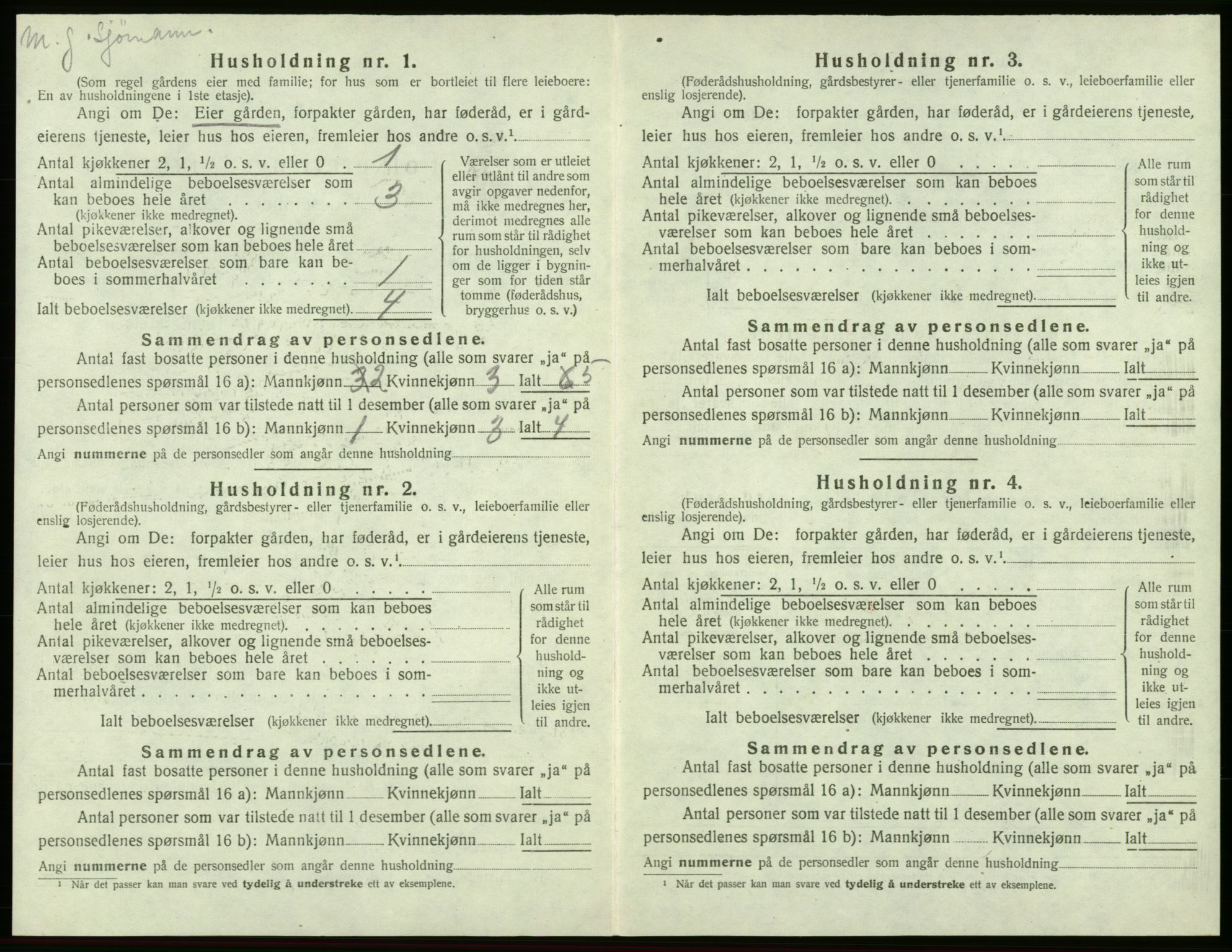 SAB, 1920 census for Moster, 1920, p. 278