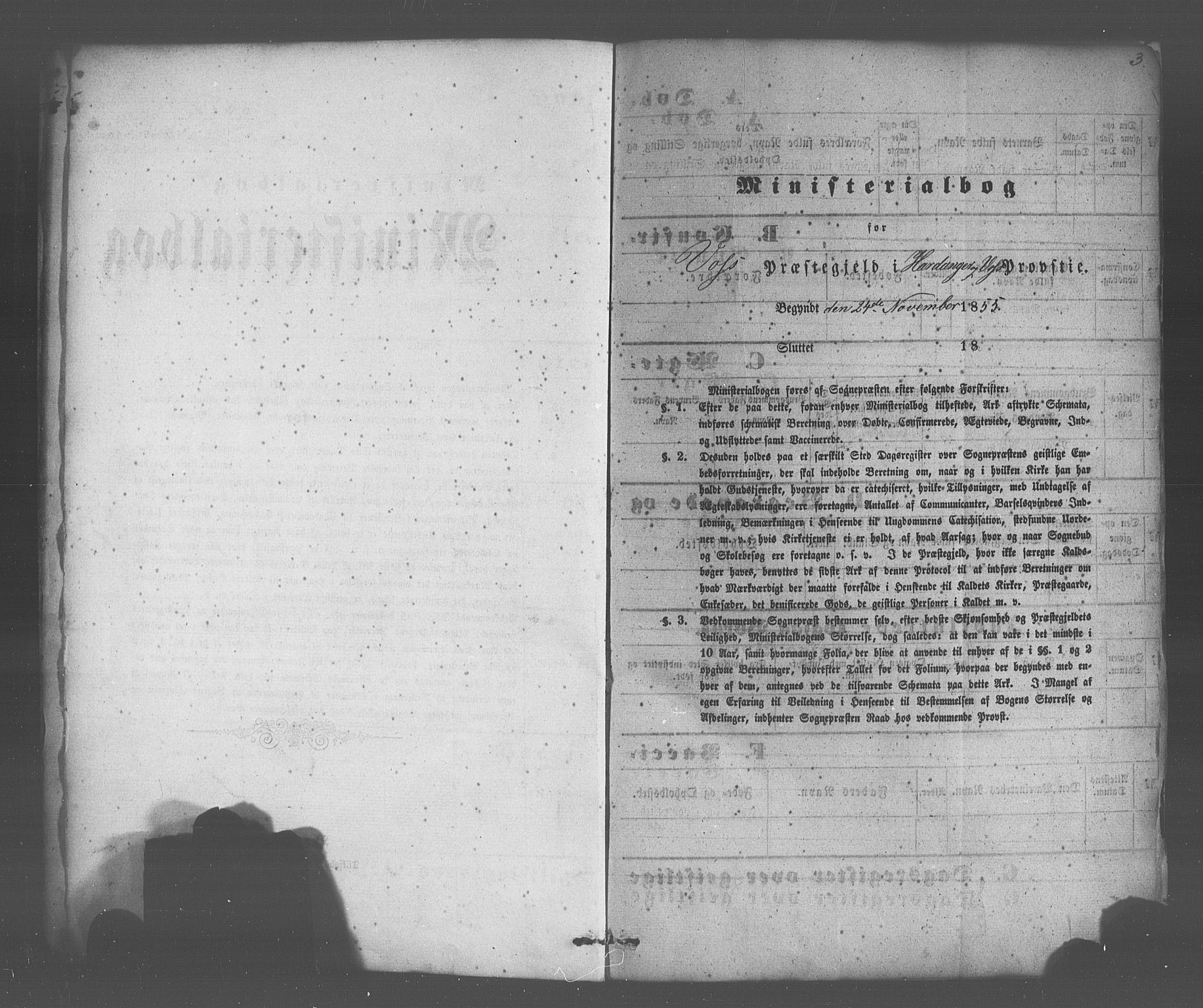 Voss sokneprestembete, AV/SAB-A-79001/H/Haa: Parish register (official) no. A 20, 1855-1886, p. 3