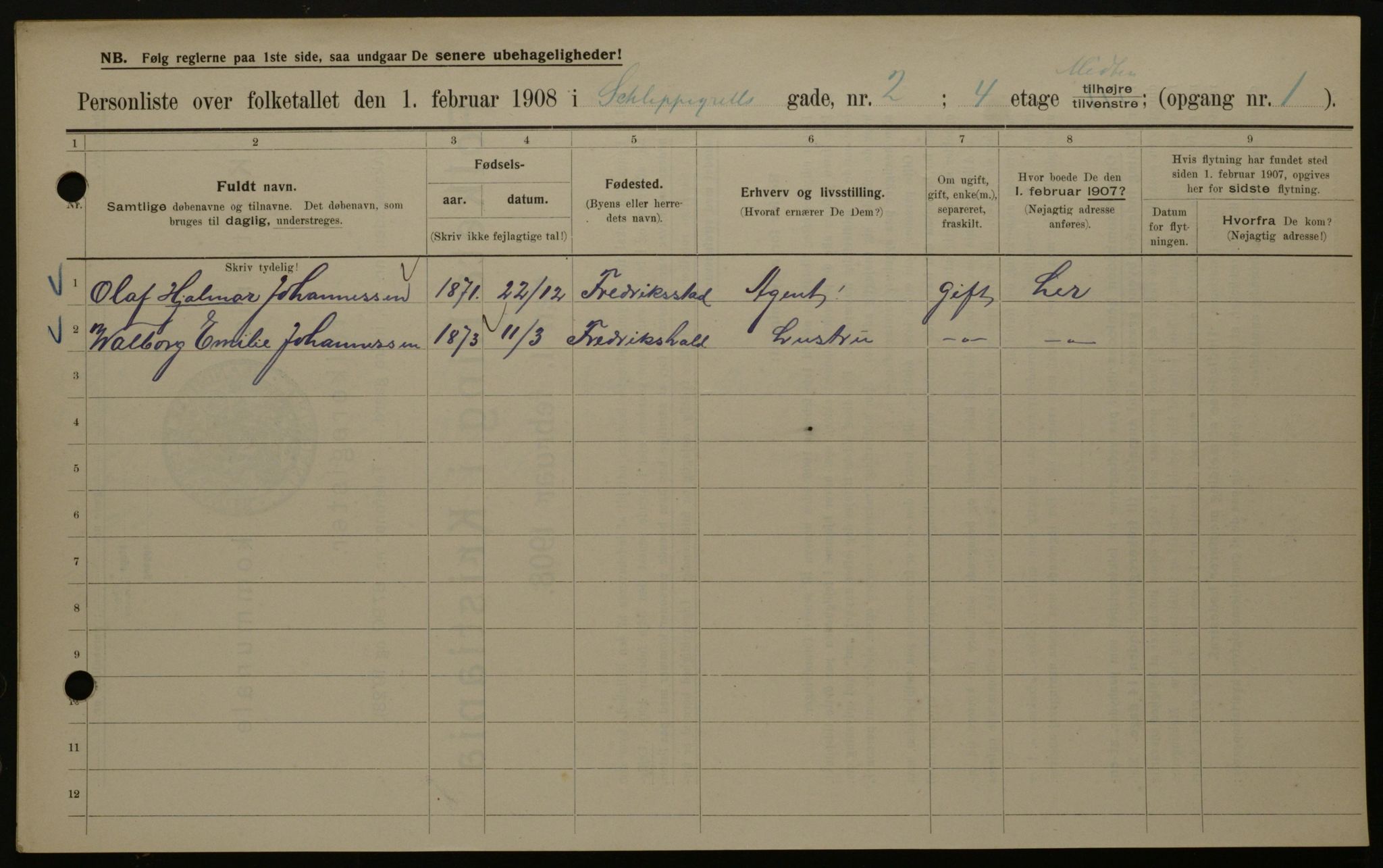 OBA, Municipal Census 1908 for Kristiania, 1908, p. 80757