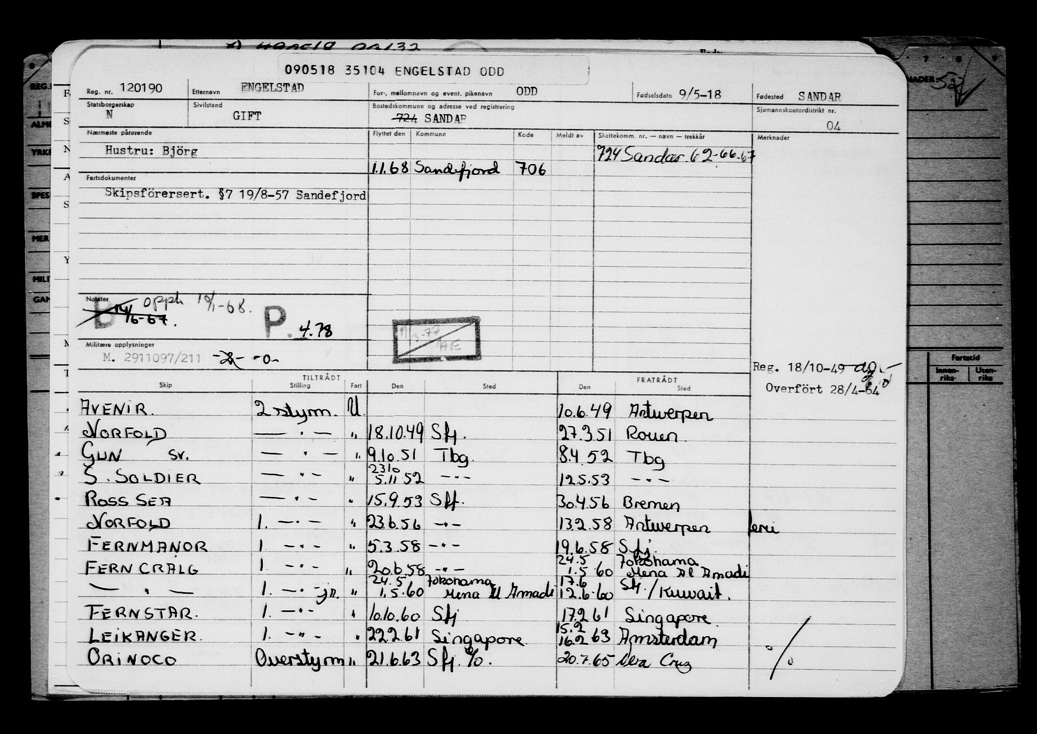 Direktoratet for sjømenn, AV/RA-S-3545/G/Gb/L0158: Hovedkort, 1918, p. 166