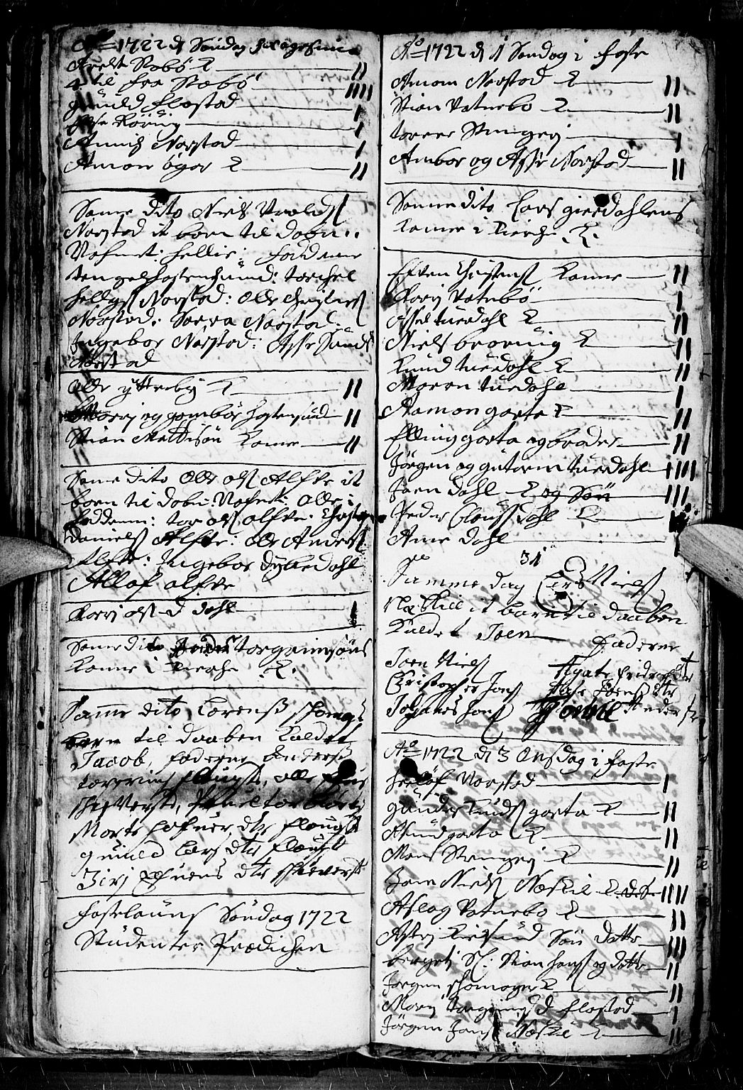 Dypvåg sokneprestkontor, AV/SAK-1111-0007/F/Fb/Fba/L0003: Parish register (copy) no. B 3, 1715-1738, p. 72