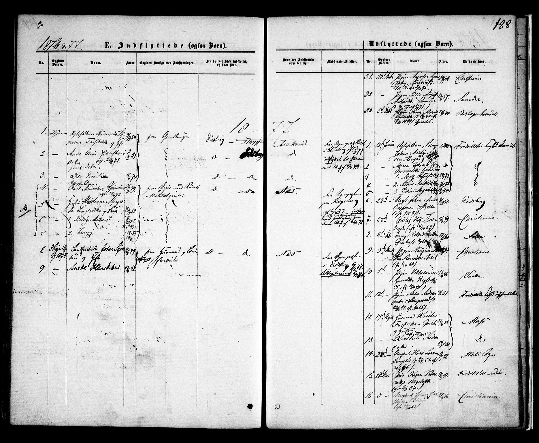 Skiptvet prestekontor Kirkebøker, AV/SAO-A-20009/F/Fa/L0008: Parish register (official) no. 8, 1867-1877, p. 188