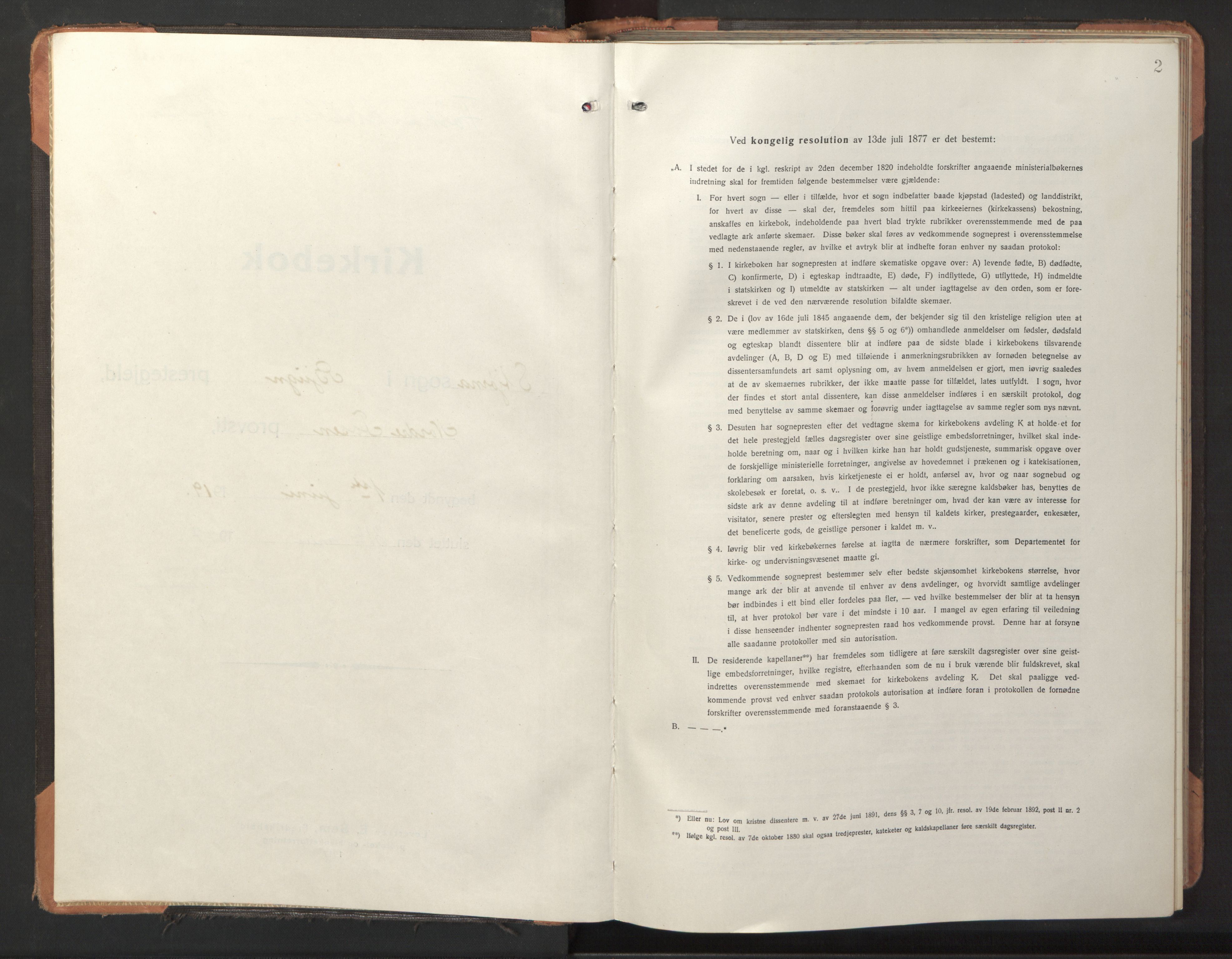 Ministerialprotokoller, klokkerbøker og fødselsregistre - Sør-Trøndelag, SAT/A-1456/653/L0658: Parish register (copy) no. 653C02, 1919-1947, p. 2