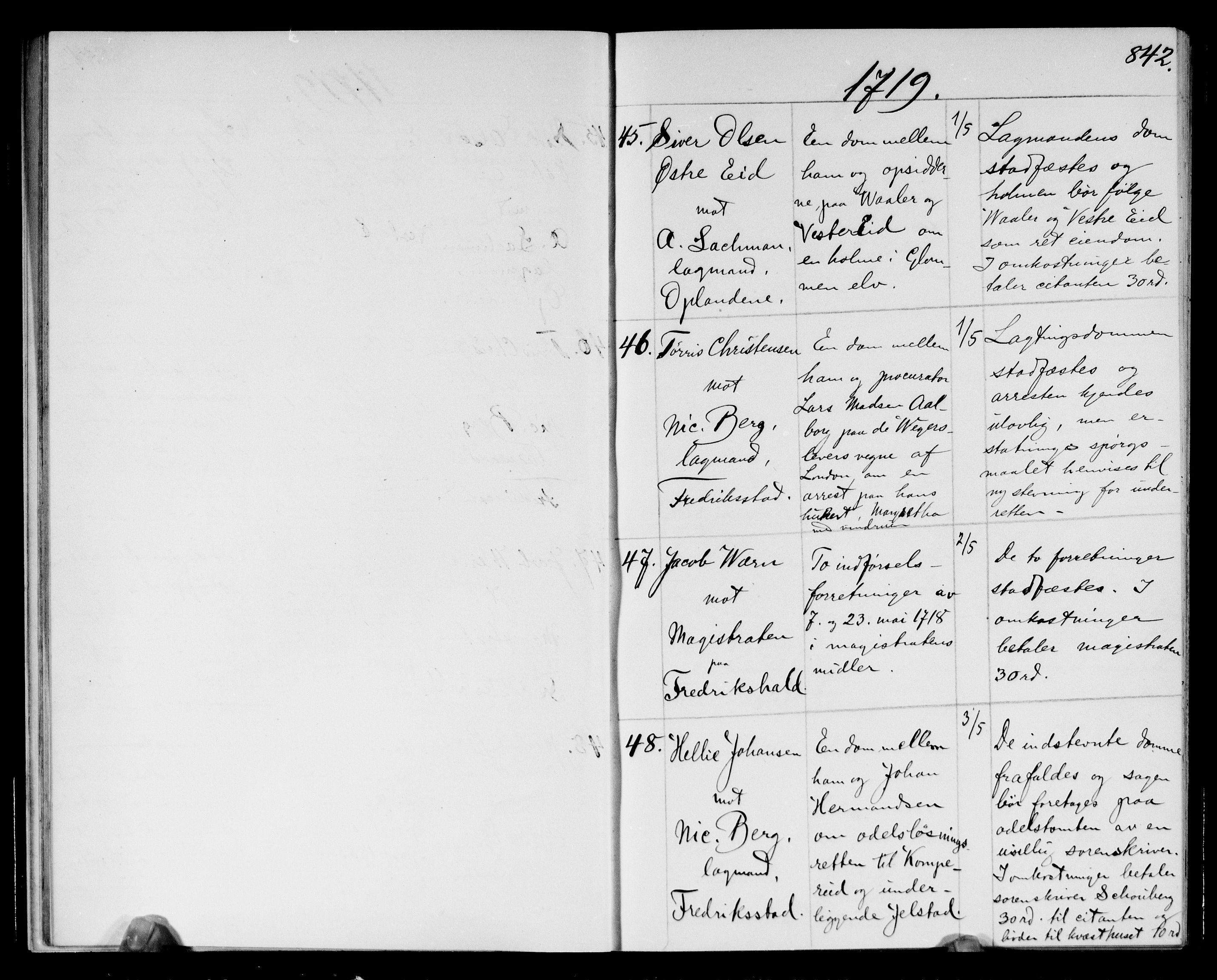 Overhoffretten 1667-1797, AV/RA-EA-2884, 1719-1728, p. 842