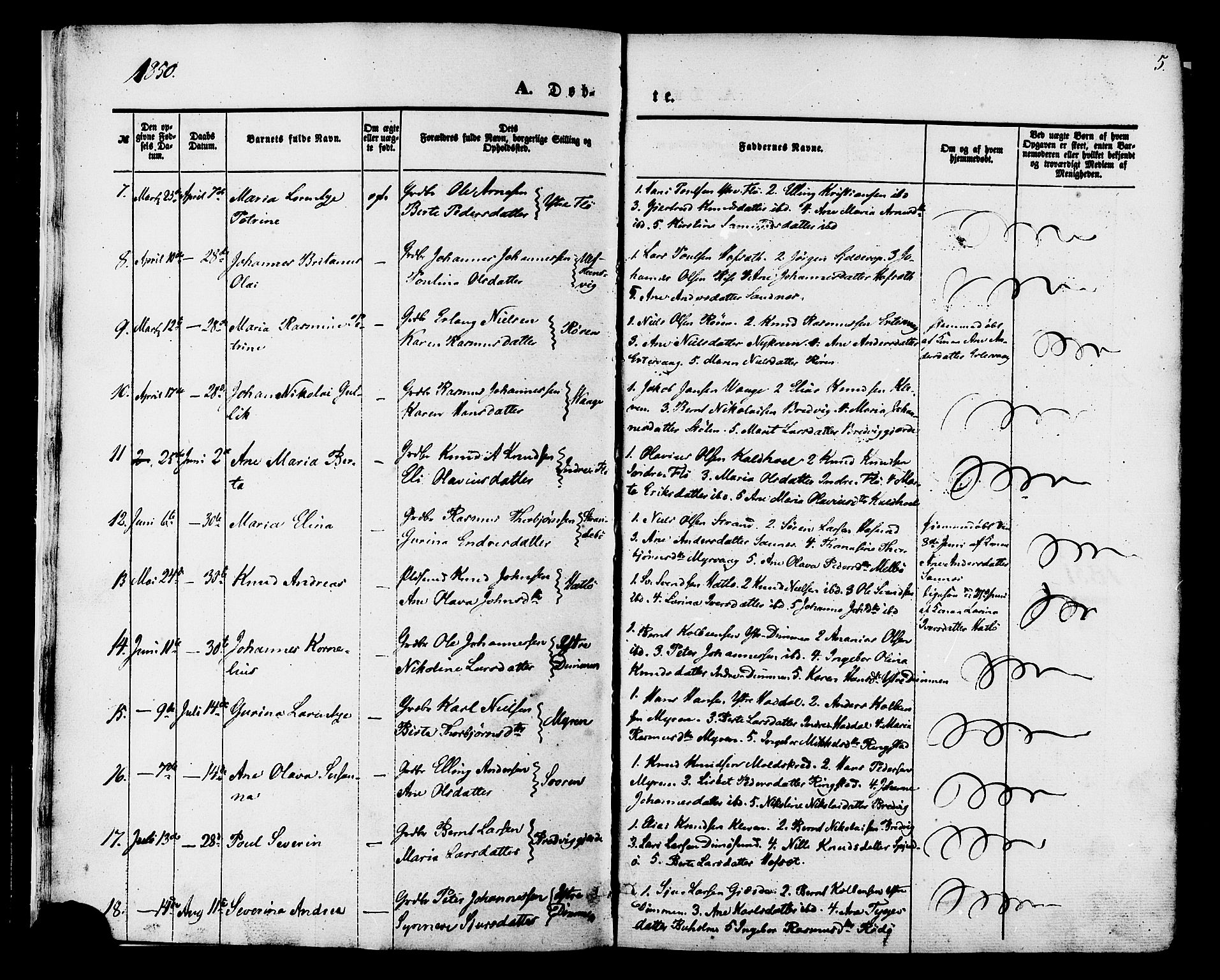 Ministerialprotokoller, klokkerbøker og fødselsregistre - Møre og Romsdal, AV/SAT-A-1454/509/L0105: Parish register (official) no. 509A03, 1848-1882, p. 5