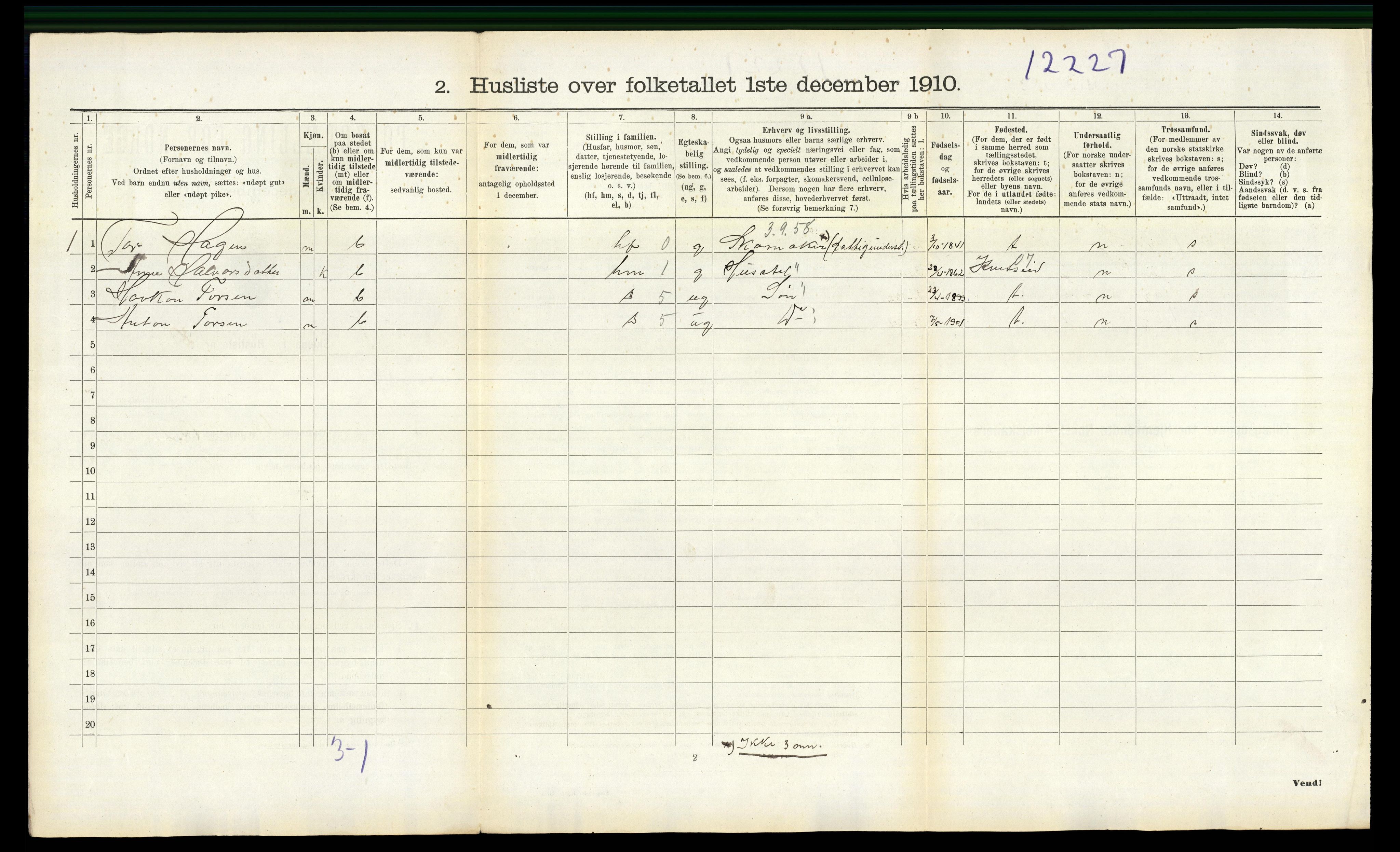 RA, 1910 census for Drangedal, 1910, p. 1370