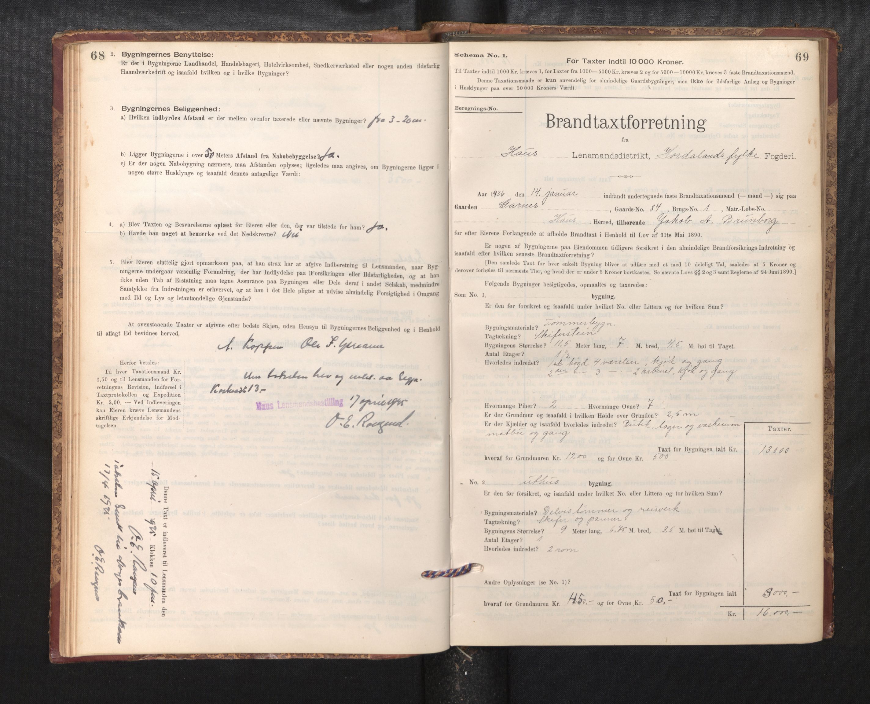 Lensmannen i Haus, SAB/A-32701/0012/L0006: Branntakstprotokoll, skjematakst, 1895-1941, p. 68-69