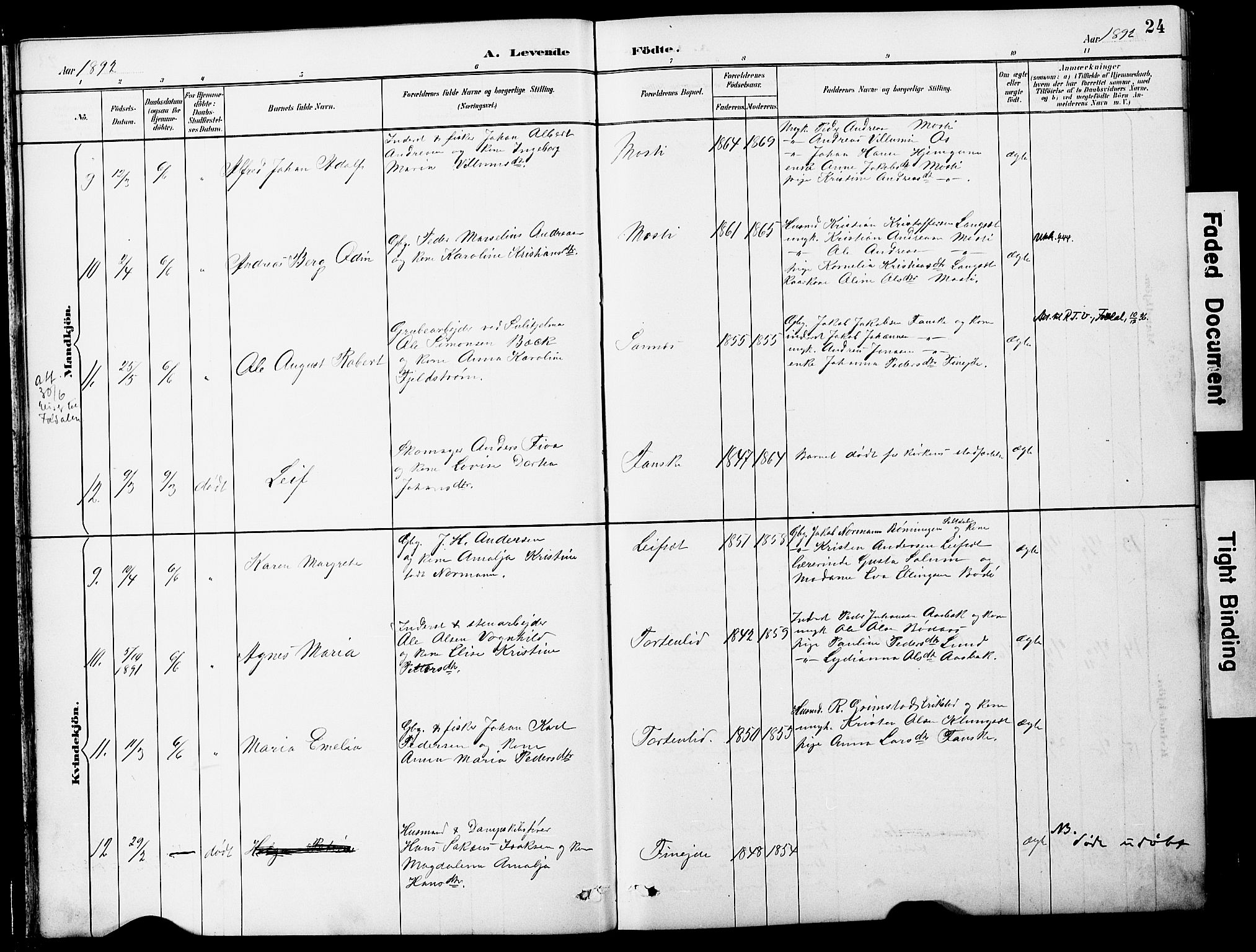 Ministerialprotokoller, klokkerbøker og fødselsregistre - Nordland, AV/SAT-A-1459/849/L0690: Parish register (official) no. 849A02, 1890-1897, p. 24