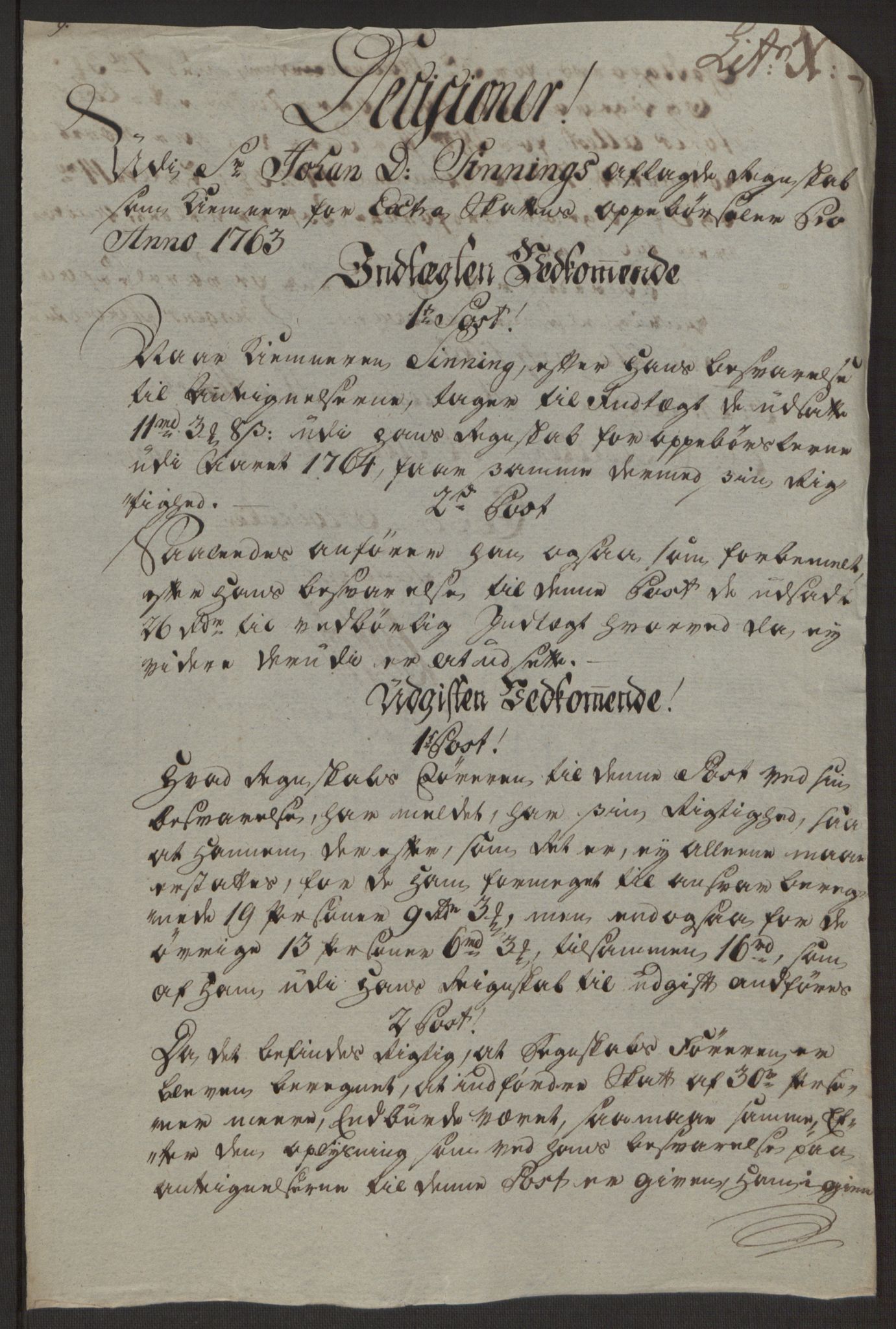 Rentekammeret inntil 1814, Reviderte regnskaper, Byregnskaper, AV/RA-EA-4066/R/Rp/L0366/0001: [P20] Kontribusjonsregnskap / Ekstraskatt, 1763, p. 367