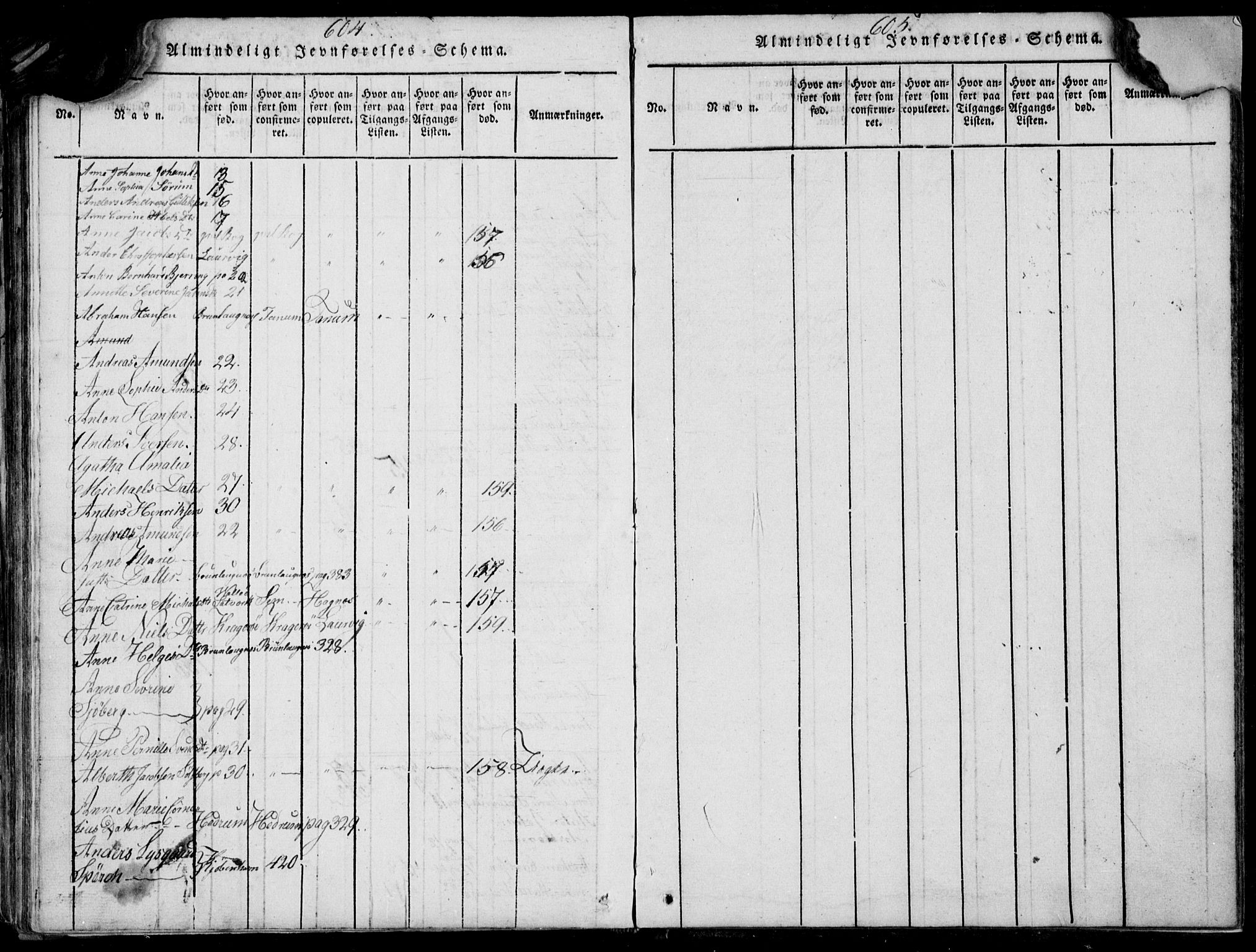 Larvik kirkebøker, AV/SAKO-A-352/F/Fb/L0002: Parish register (official) no. II 2, 1818-1842, p. 604-605