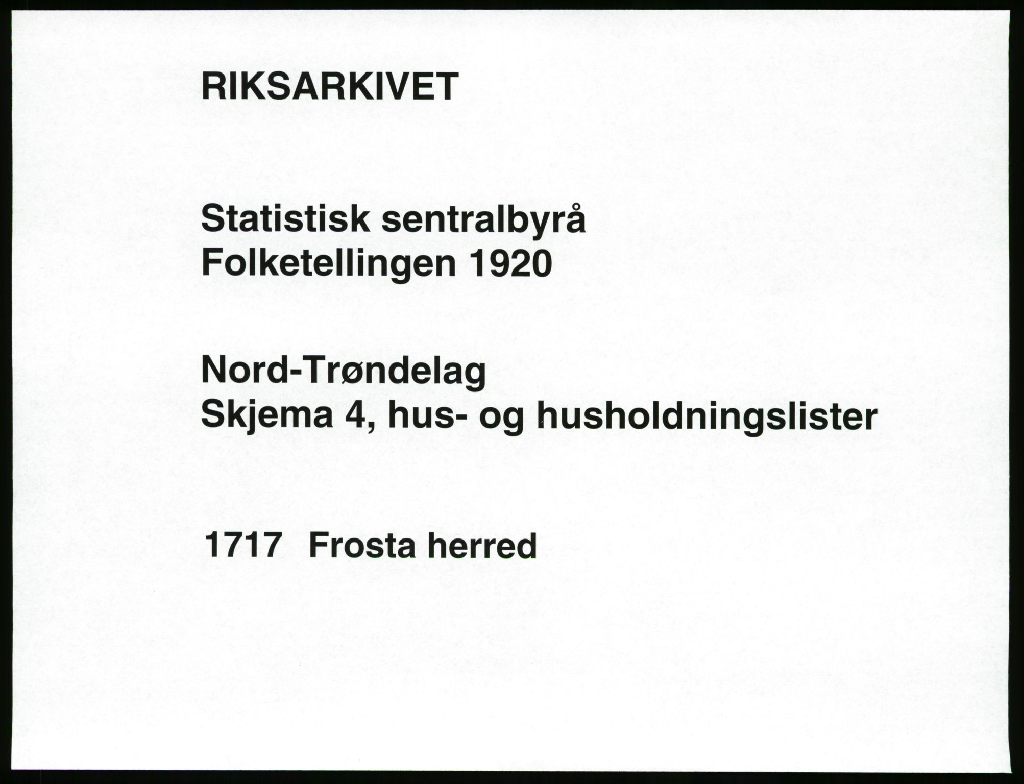 SAT, 1920 census for Frosta, 1920, p. 30