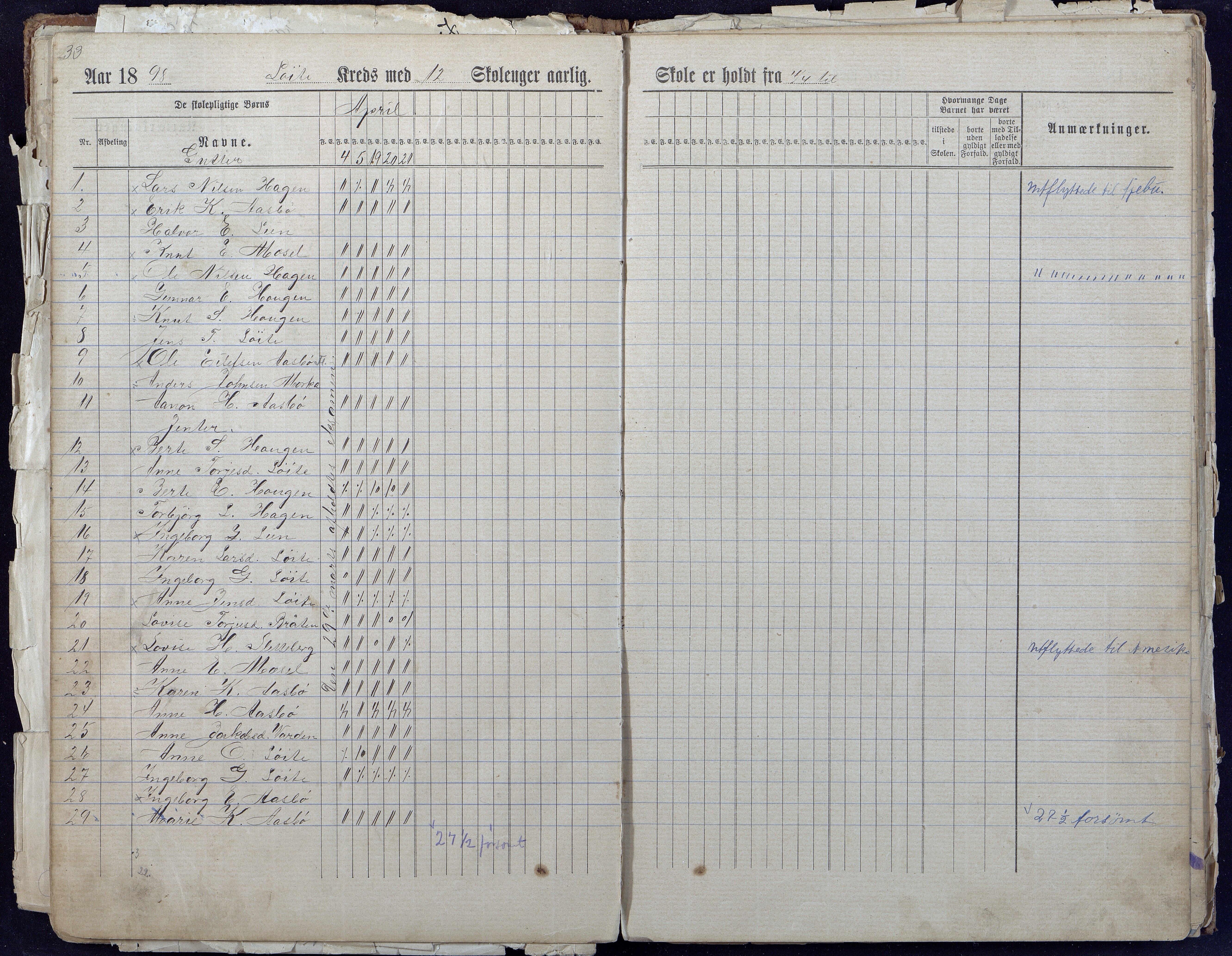 Gjerstad Kommune, Løite Skole, AAKS/KA0911-550c/F01/L0001: Dagbok Løite-Vestøl-Lunden skole, 1891-1901, p. 35