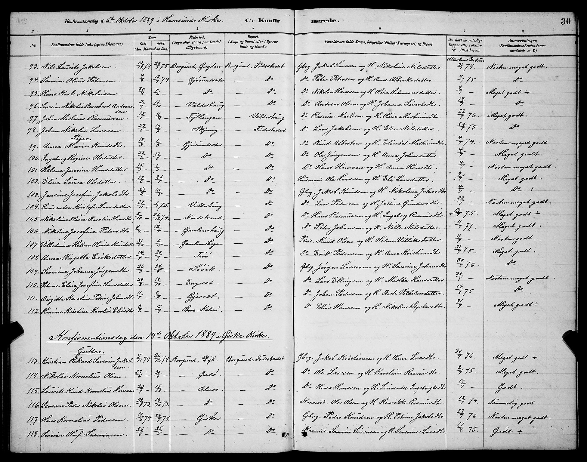 Ministerialprotokoller, klokkerbøker og fødselsregistre - Møre og Romsdal, AV/SAT-A-1454/528/L0430: Parish register (copy) no. 528C11, 1884-1899, p. 30