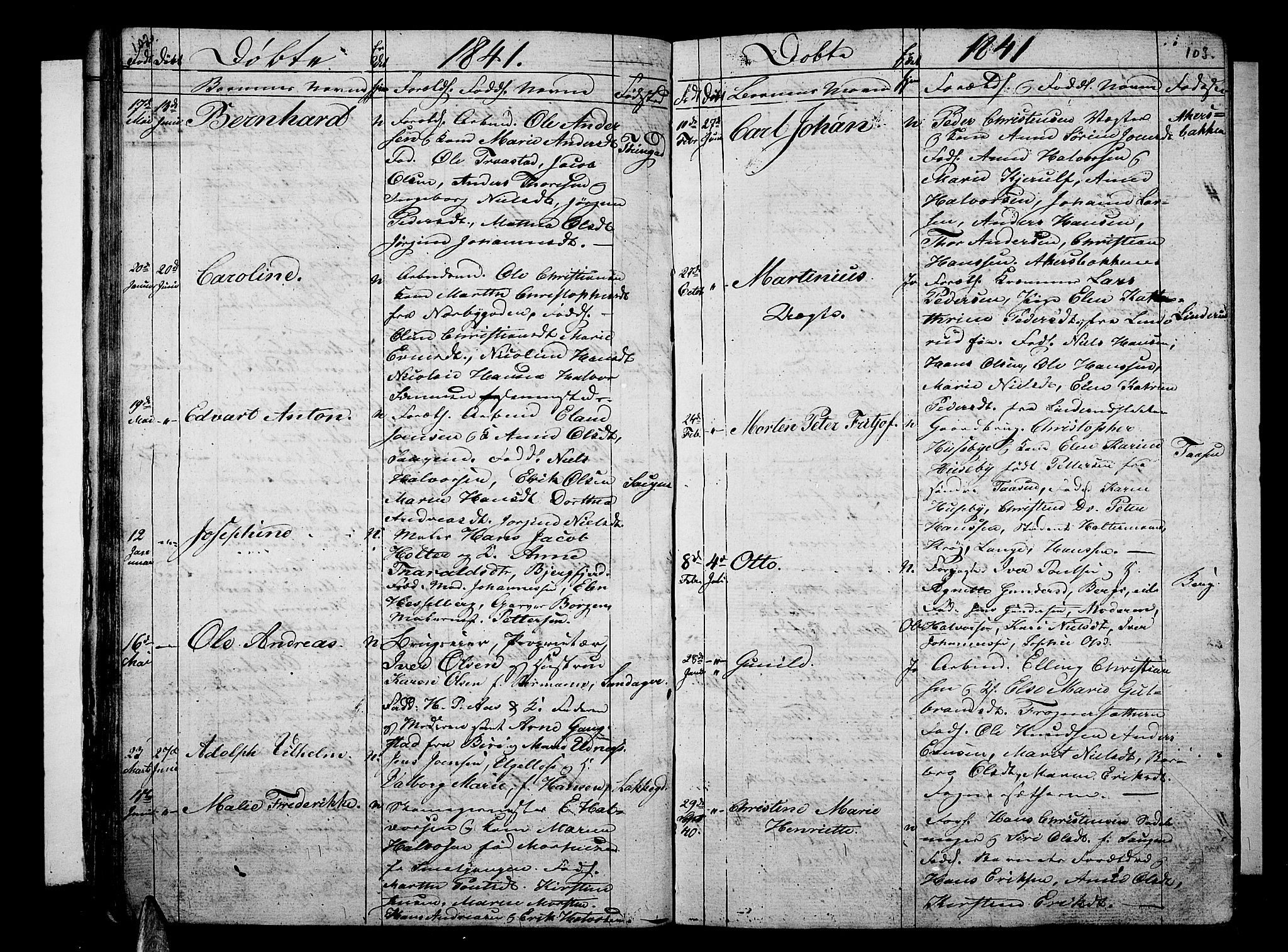 Aker prestekontor kirkebøker, AV/SAO-A-10861/G/L0007: Parish register (copy) no. 7, 1838-1846, p. 102-103