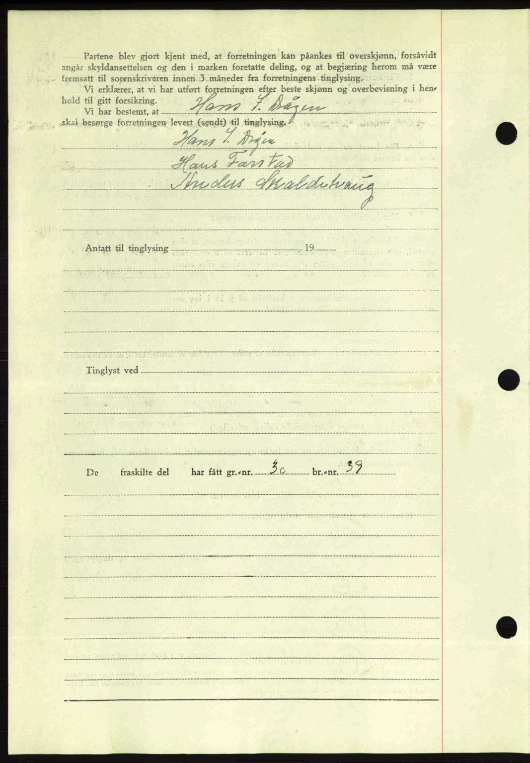 Romsdal sorenskriveri, AV/SAT-A-4149/1/2/2C: Mortgage book no. A12, 1942-1942, Diary no: : 1540/1942