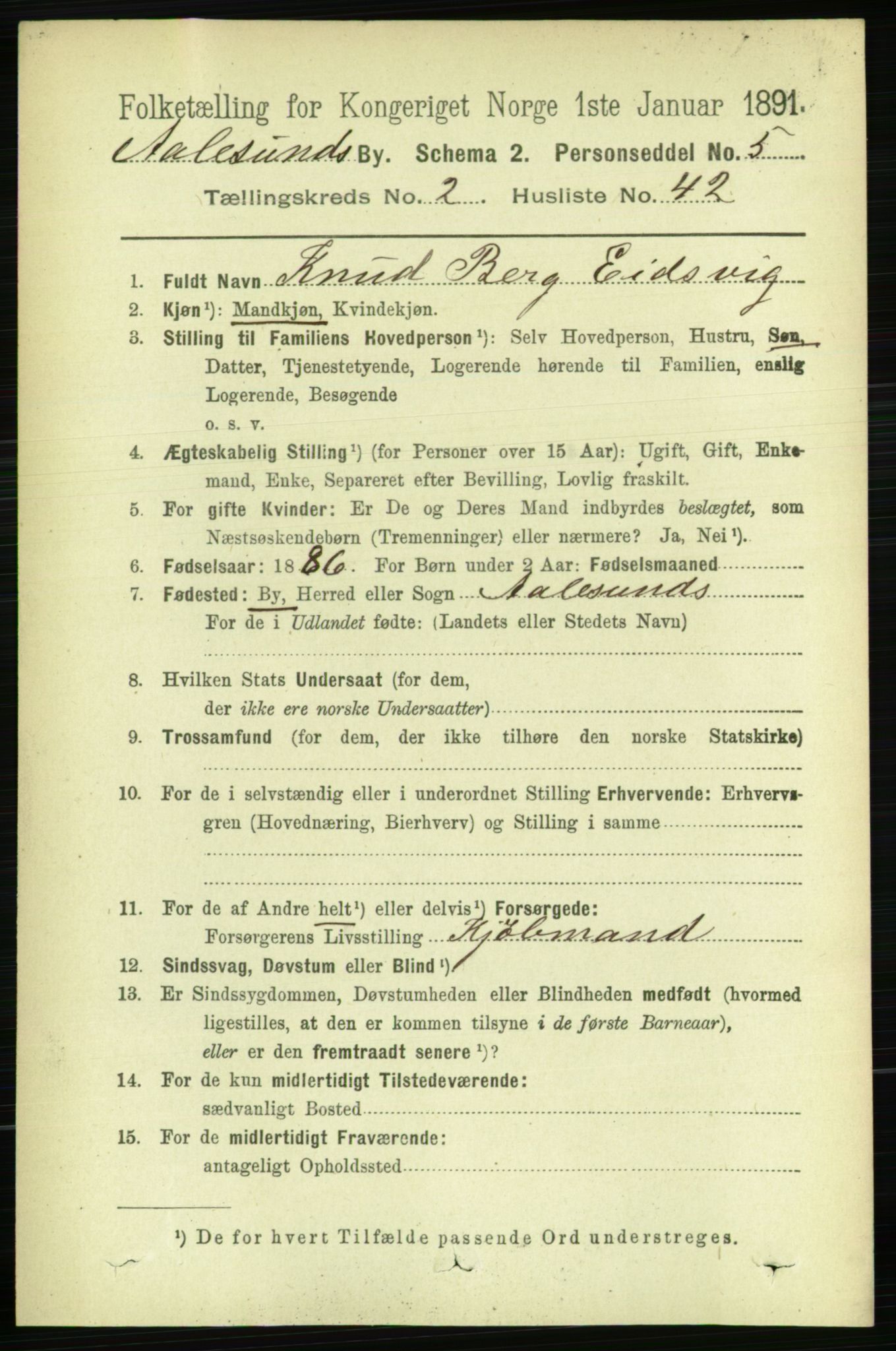 RA, 1891 census for 1501 Ålesund, 1891, p. 2268