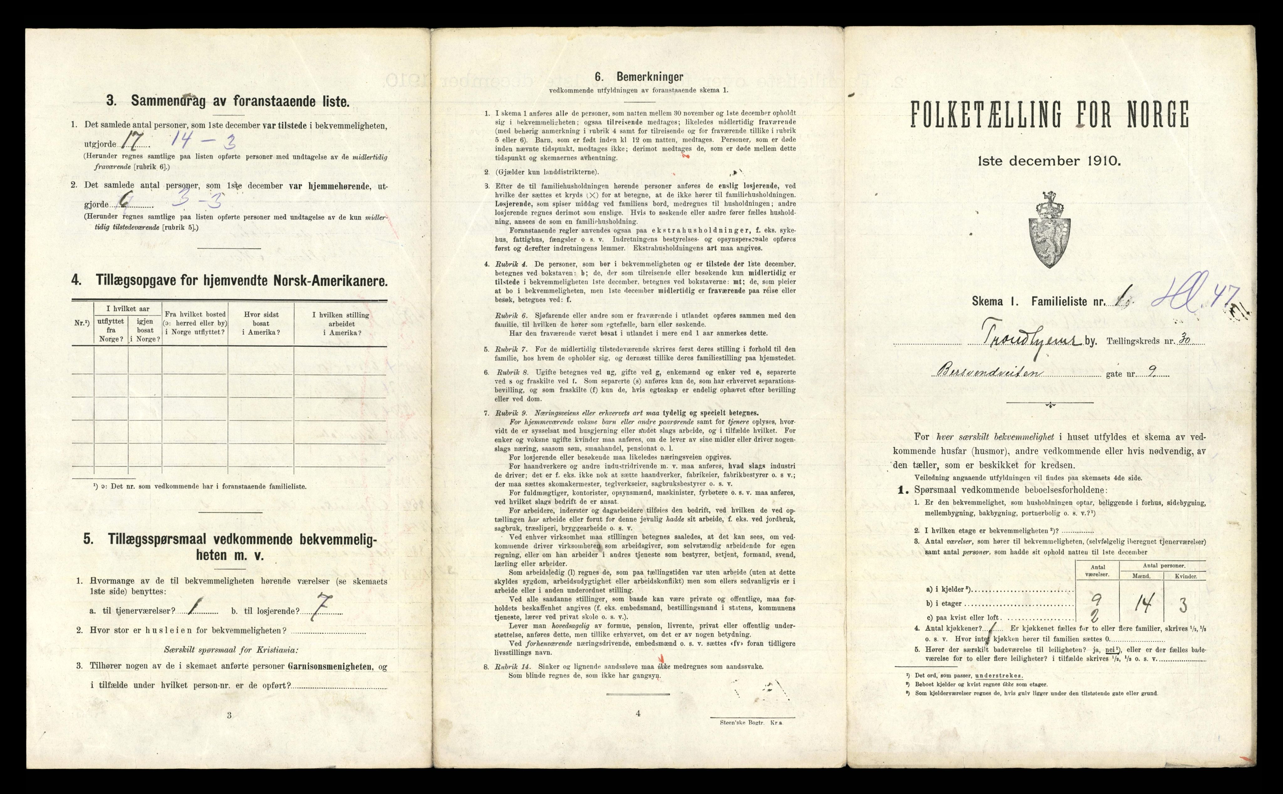 RA, 1910 census for Trondheim, 1910, p. 8527