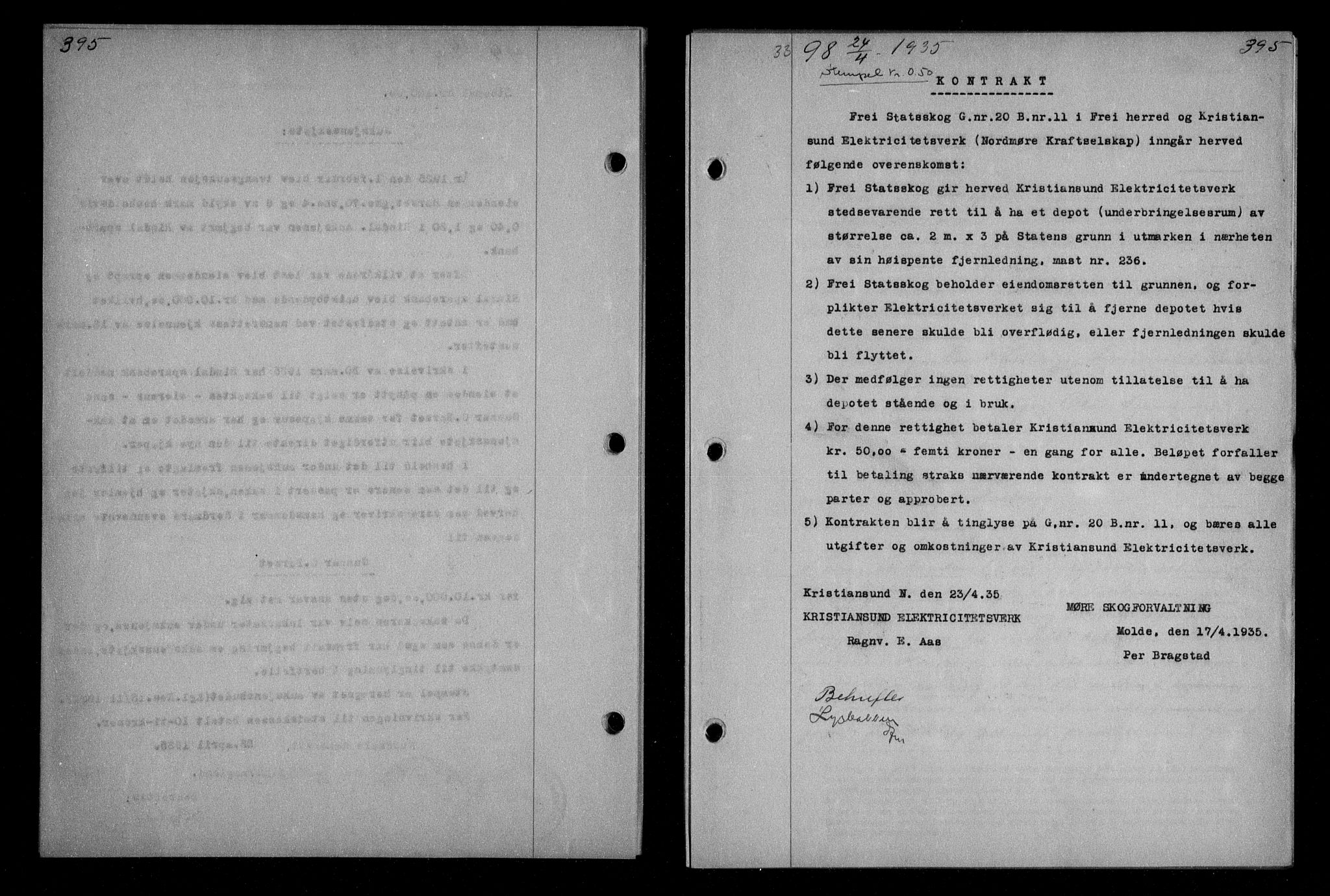 Nordmøre sorenskriveri, AV/SAT-A-4132/1/2/2Ca/L0084: Mortgage book no. 74, 1935-1935, Deed date: 24.04.1935