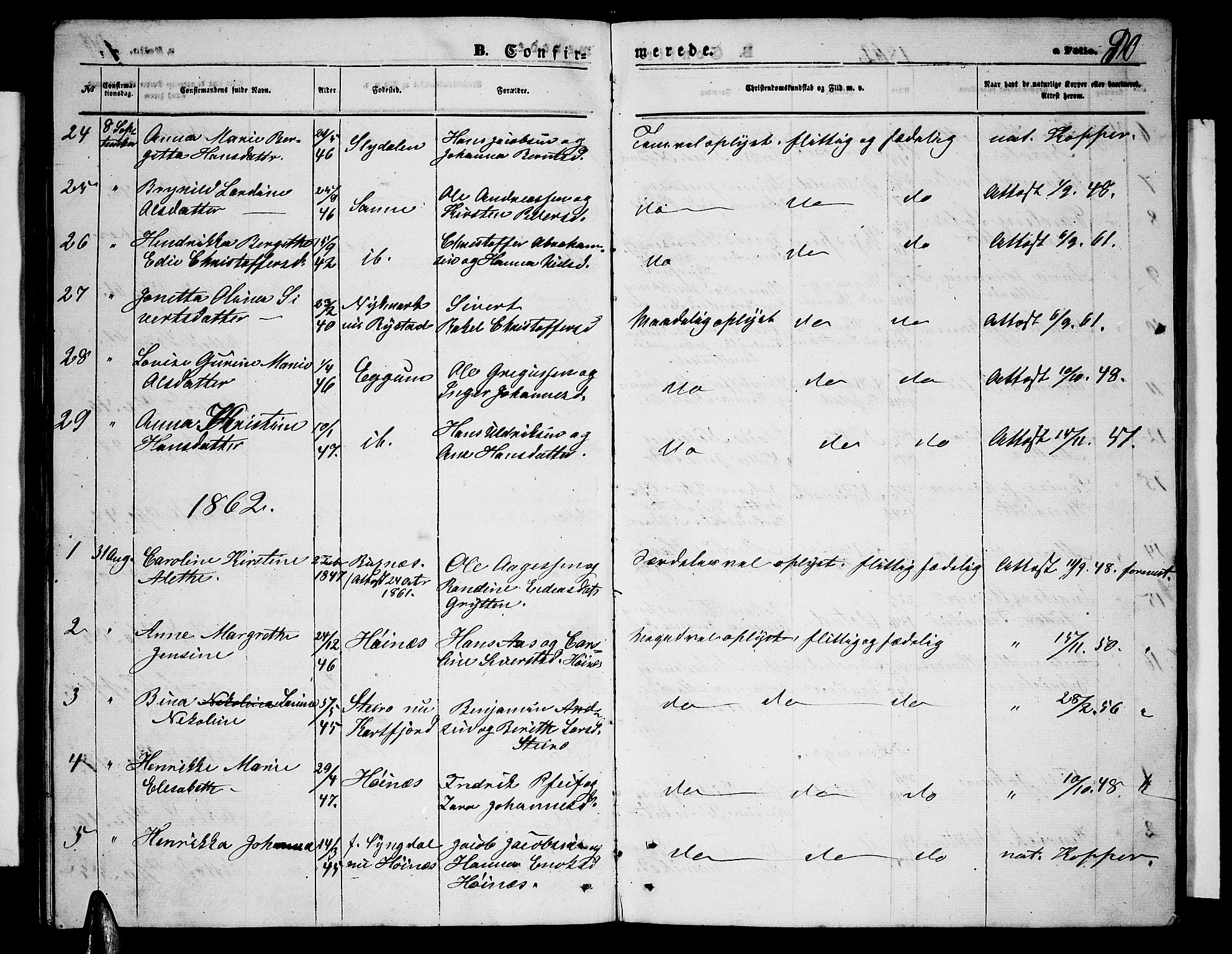 Ministerialprotokoller, klokkerbøker og fødselsregistre - Nordland, AV/SAT-A-1459/880/L1140: Parish register (copy) no. 880C02, 1861-1875, p. 90