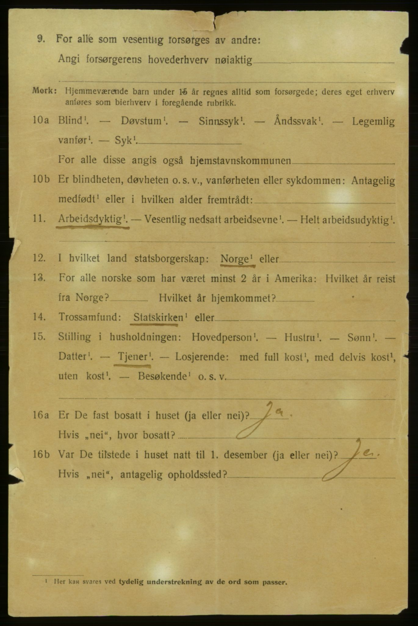 SAB, 1920 census for Ølen, 1920, p. 2318