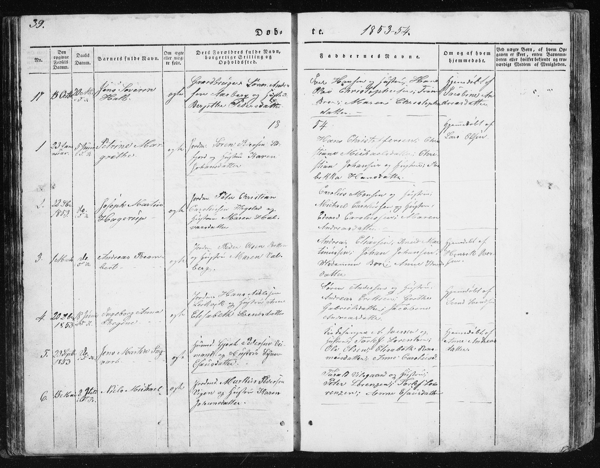 Berg sokneprestkontor, SATØ/S-1318/G/Ga/Gab/L0011klokker: Parish register (copy) no. 11, 1833-1878, p. 39