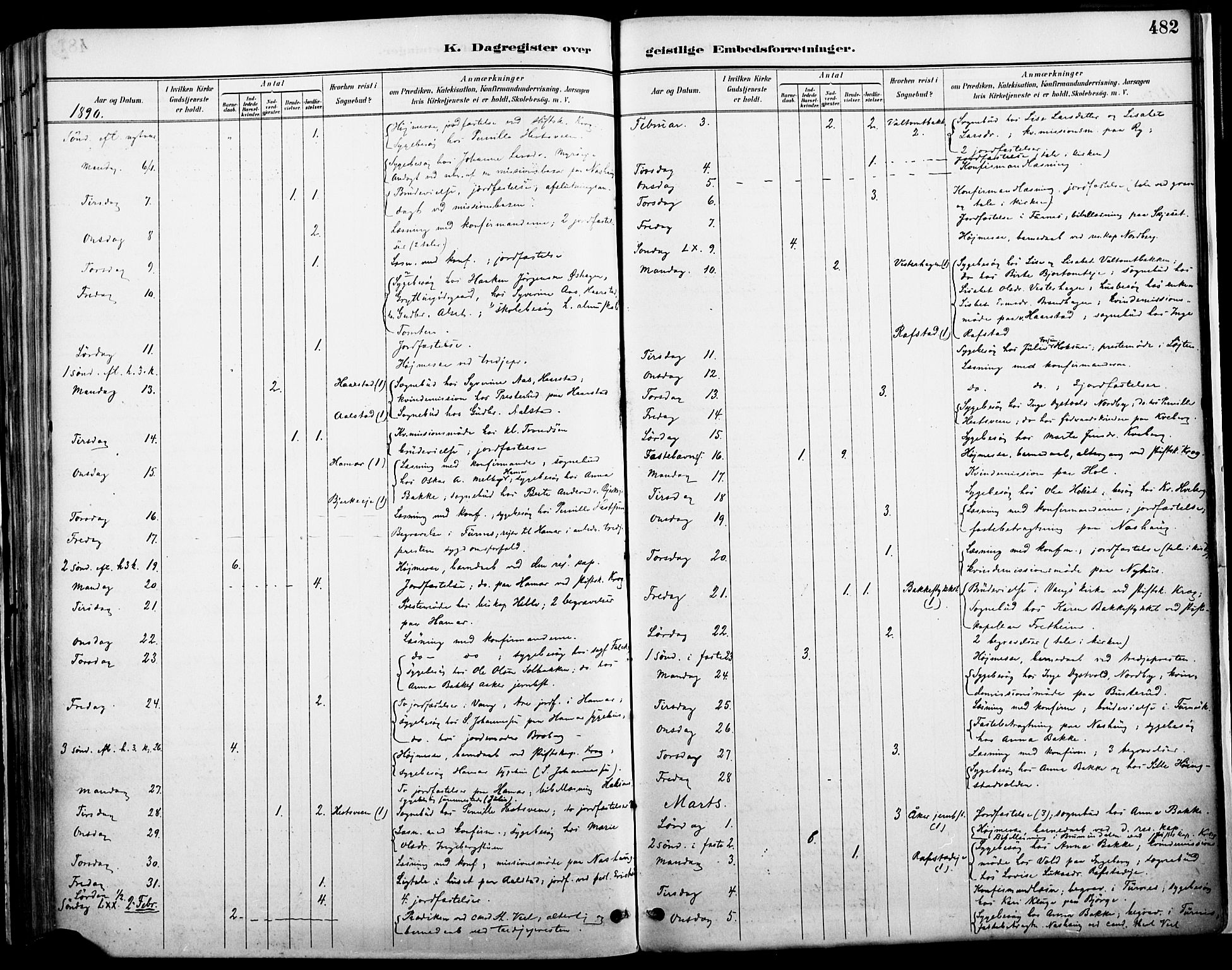 Vang prestekontor, Hedmark, AV/SAH-PREST-008/H/Ha/Haa/L0019A: Parish register (official) no. 19, 1886-1900, p. 482