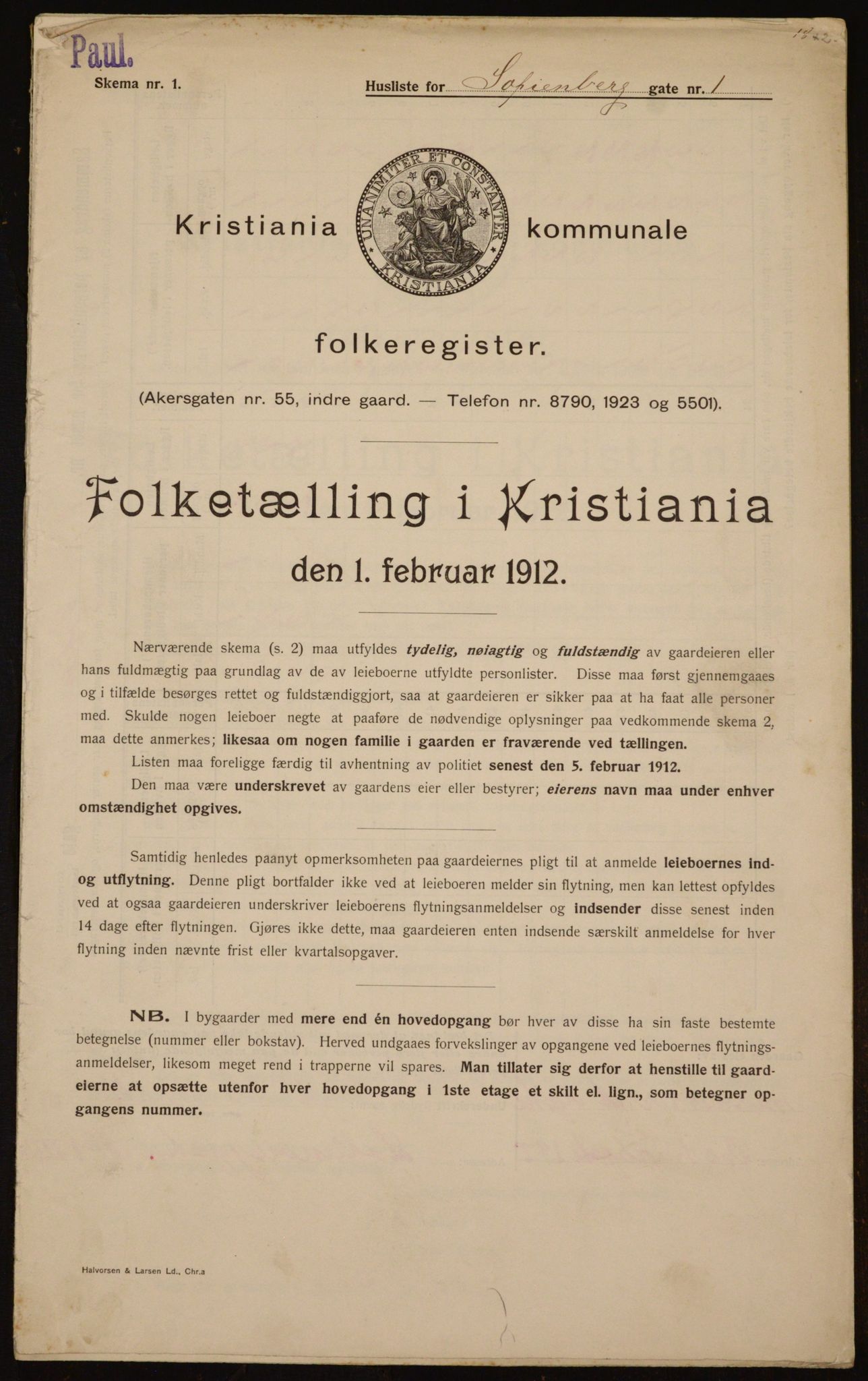 OBA, Municipal Census 1912 for Kristiania, 1912, p. 98426