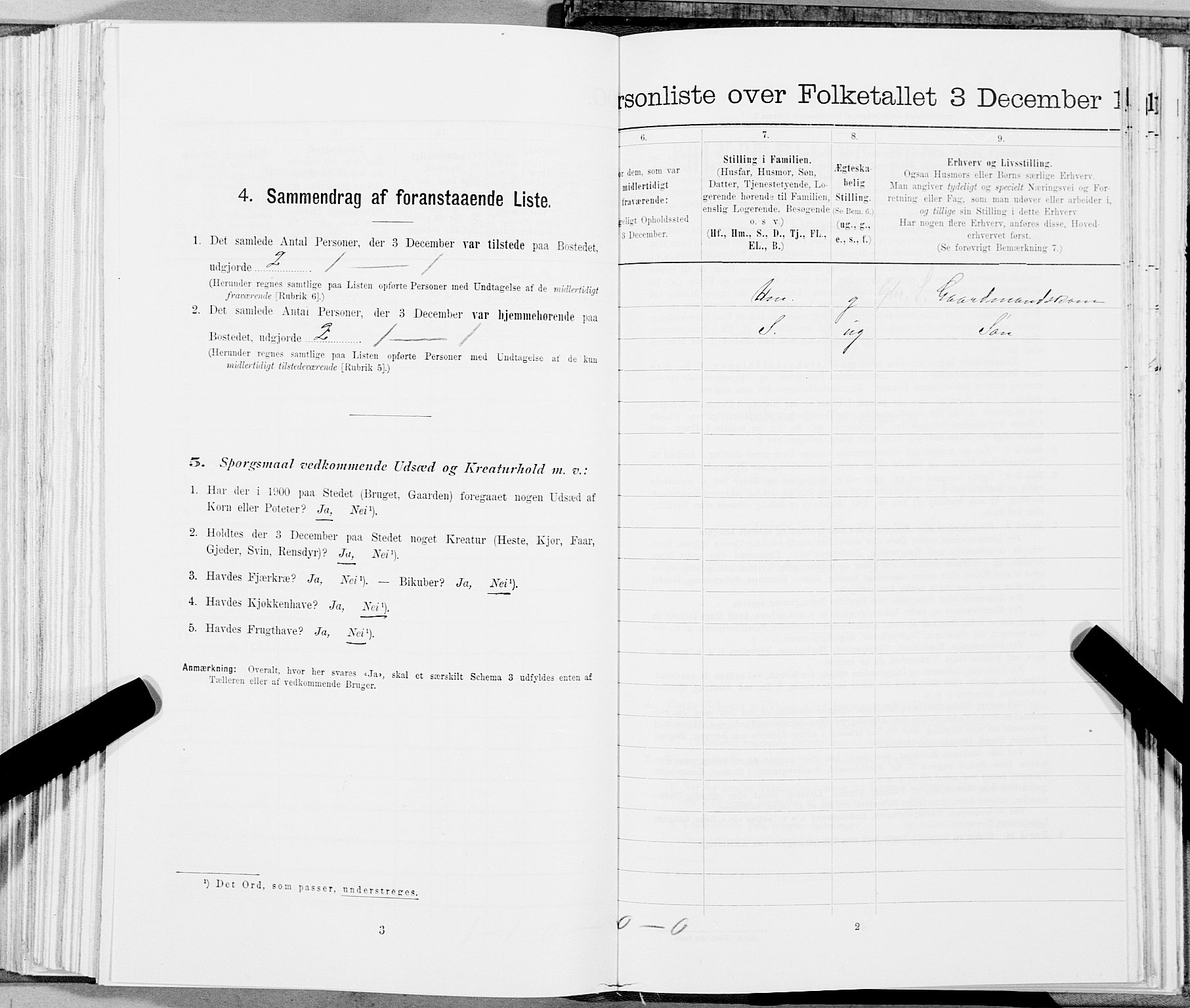 SAT, 1900 census for Flatanger, 1900, p. 701