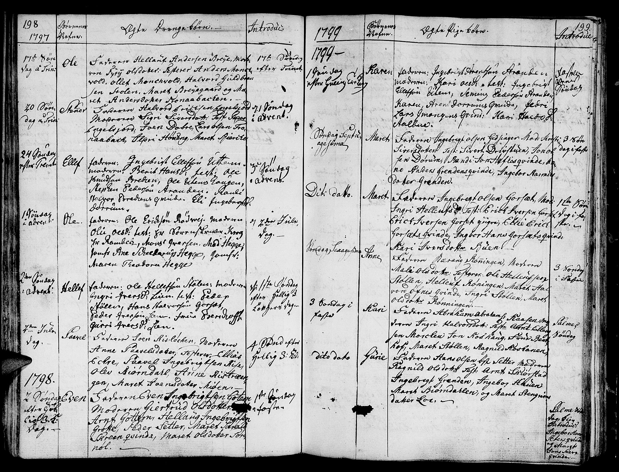 Ministerialprotokoller, klokkerbøker og fødselsregistre - Sør-Trøndelag, SAT/A-1456/678/L0893: Parish register (official) no. 678A03, 1792-1805, p. 198-199