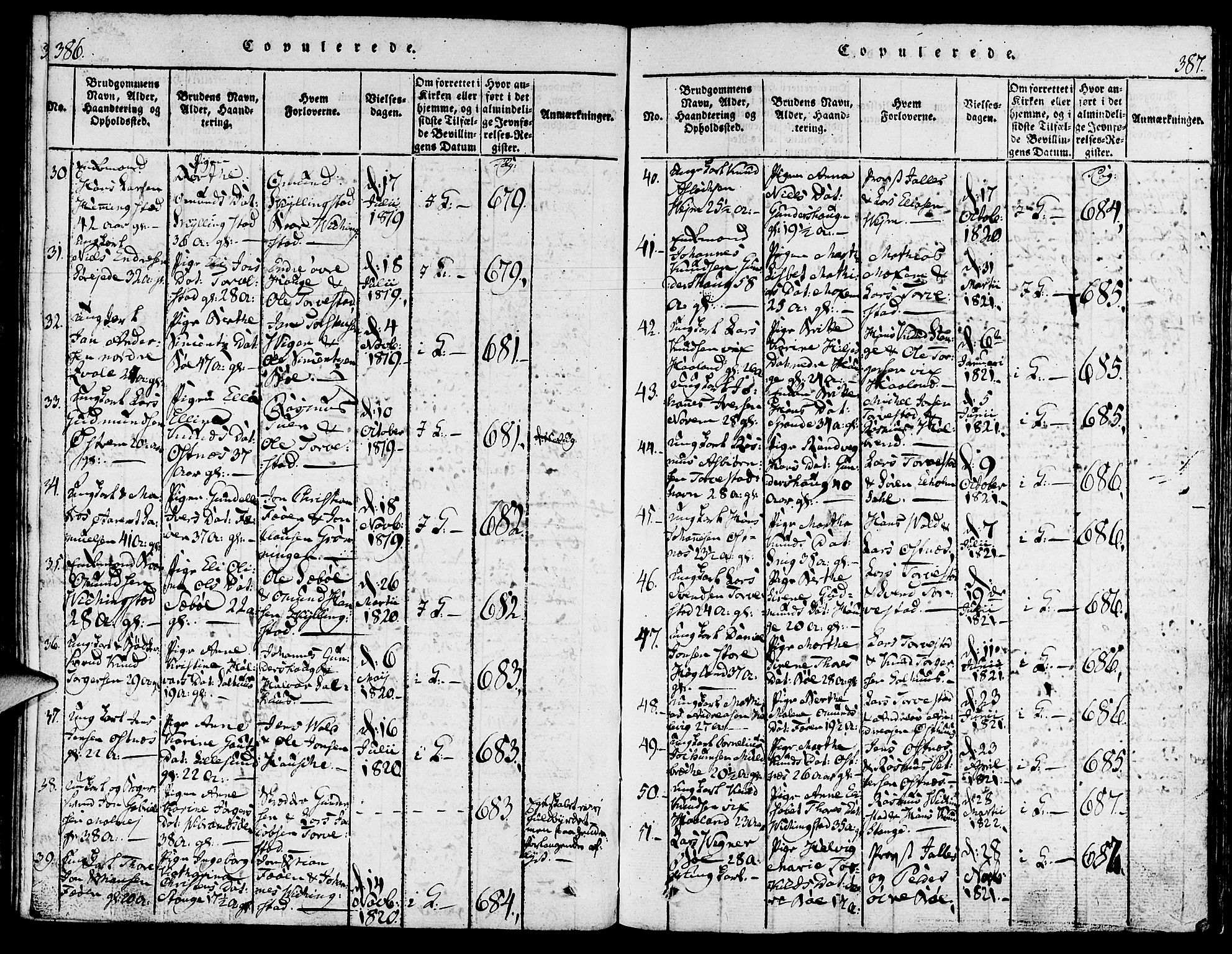 Torvastad sokneprestkontor, AV/SAST-A -101857/H/Ha/Haa/L0004: Parish register (official) no. A 3 /1, 1817-1836, p. 386-387