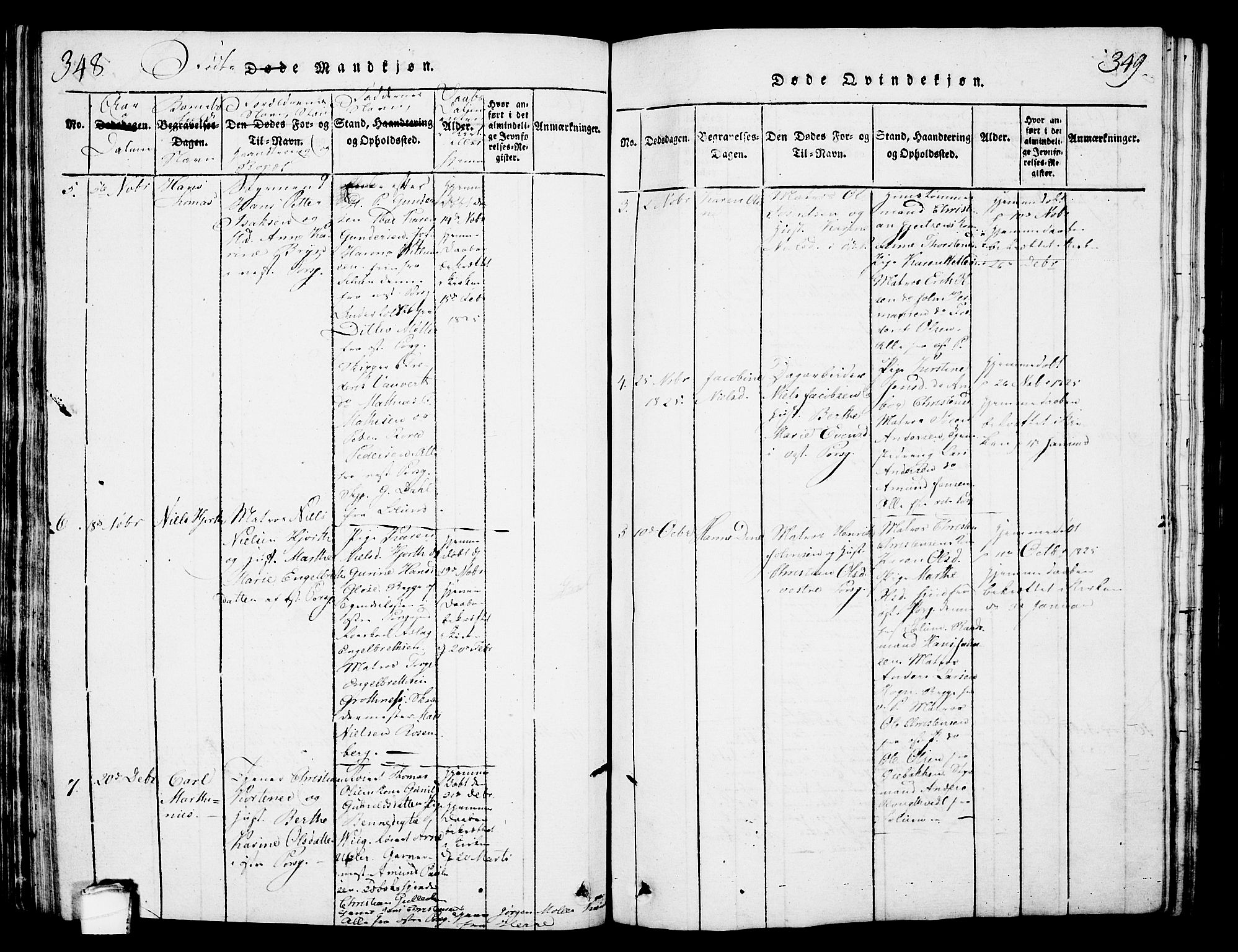 Porsgrunn kirkebøker , SAKO/A-104/G/Gb/L0001: Parish register (copy) no. II 1, 1817-1828, p. 348-349