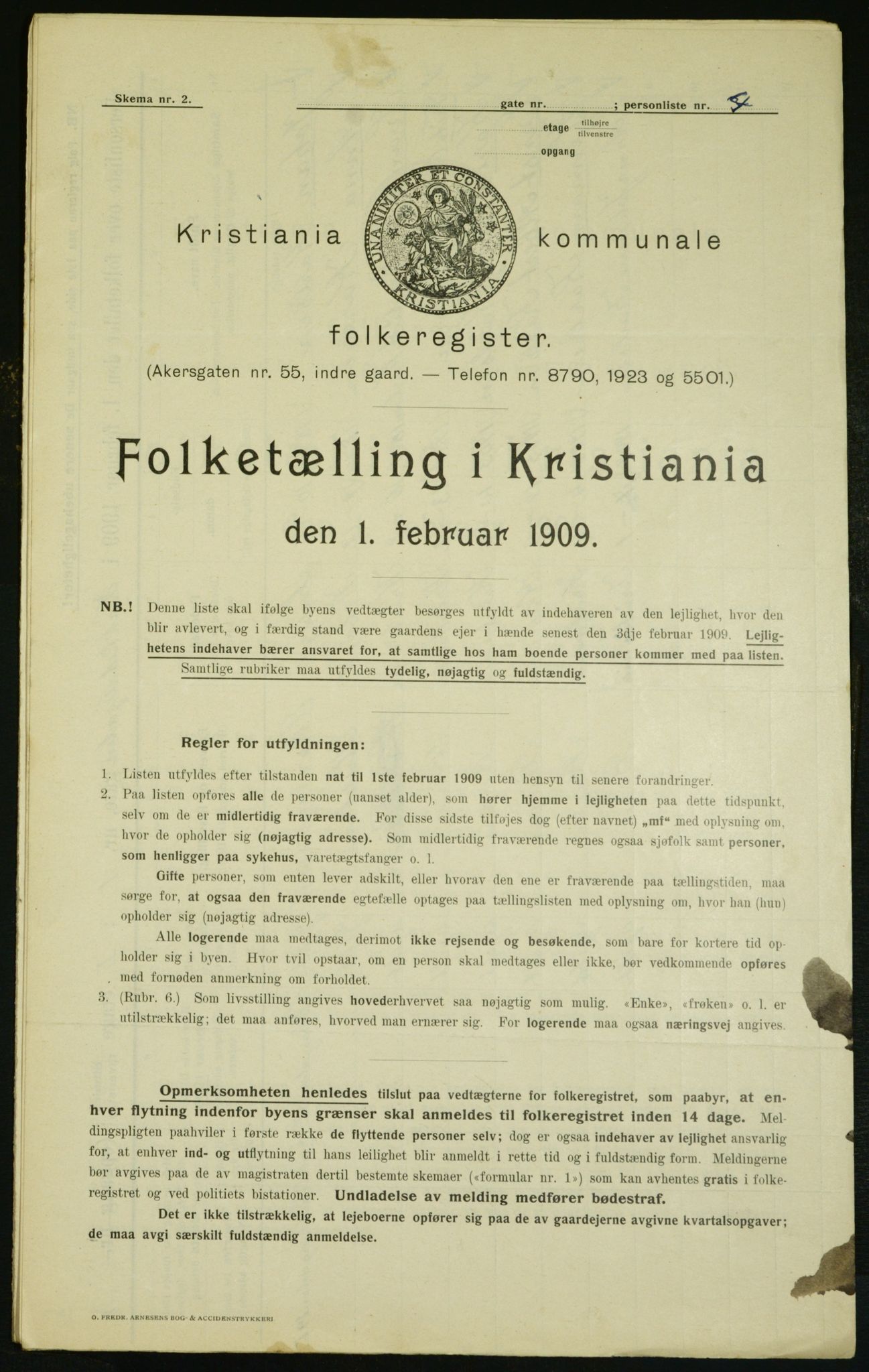 OBA, Municipal Census 1909 for Kristiania, 1909, p. 21849