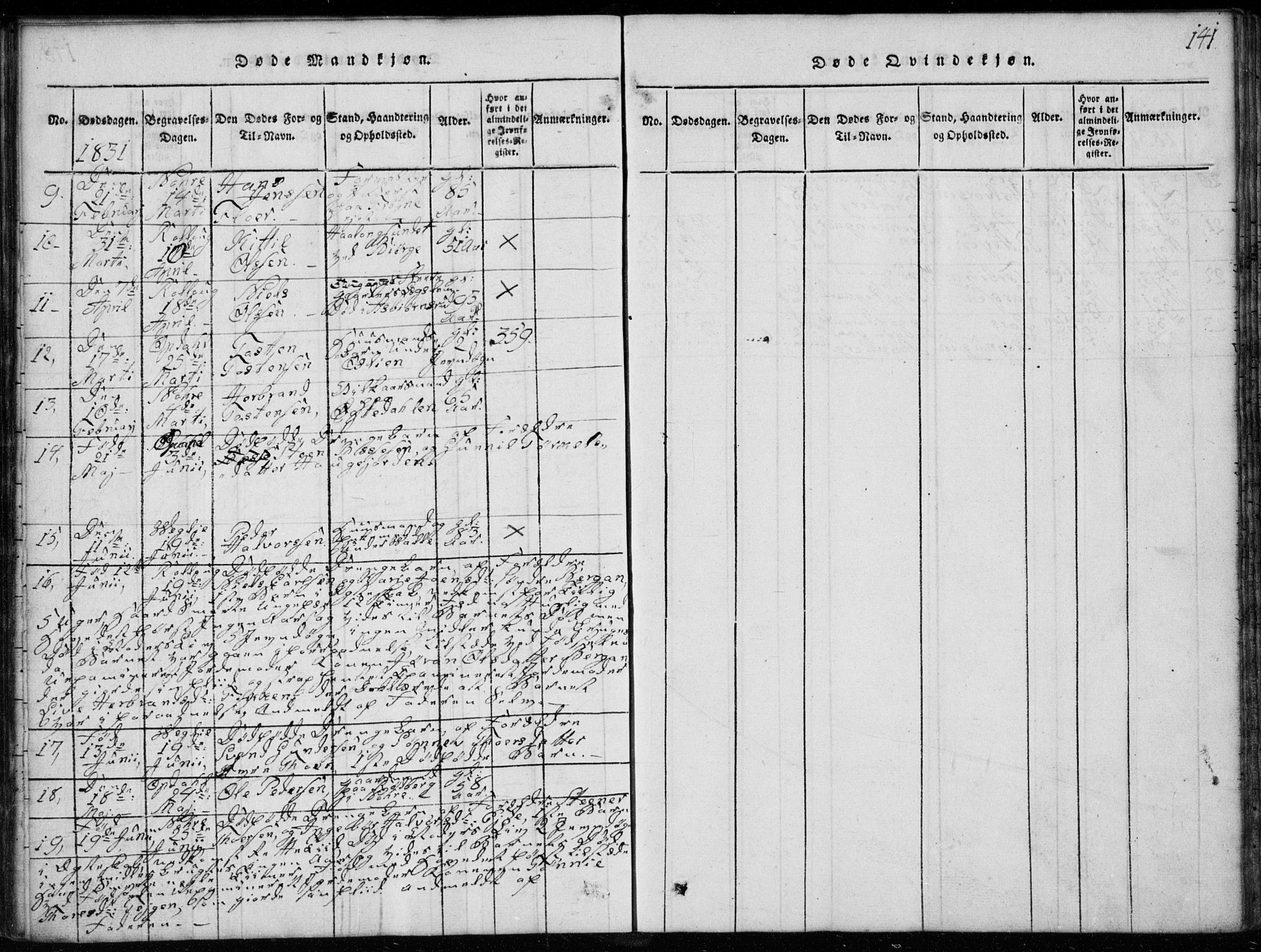 Rollag kirkebøker, AV/SAKO-A-240/G/Ga/L0001: Parish register (copy) no. I 1, 1814-1831, p. 141