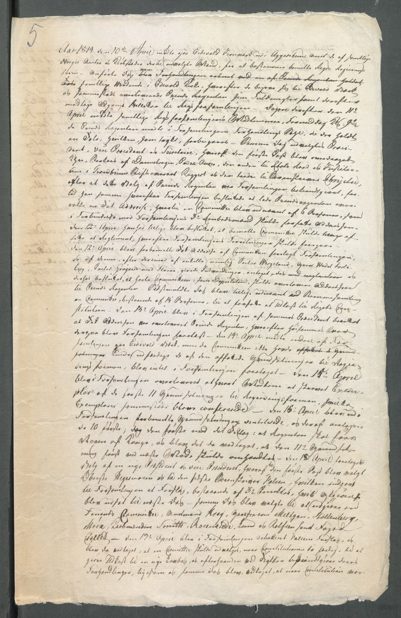 Forskjellige samlinger, Historisk-kronologisk samling, AV/RA-EA-4029/G/Ga/L0009A: Historisk-kronologisk samling. Dokumenter fra januar og ut september 1814. , 1814, p. 144