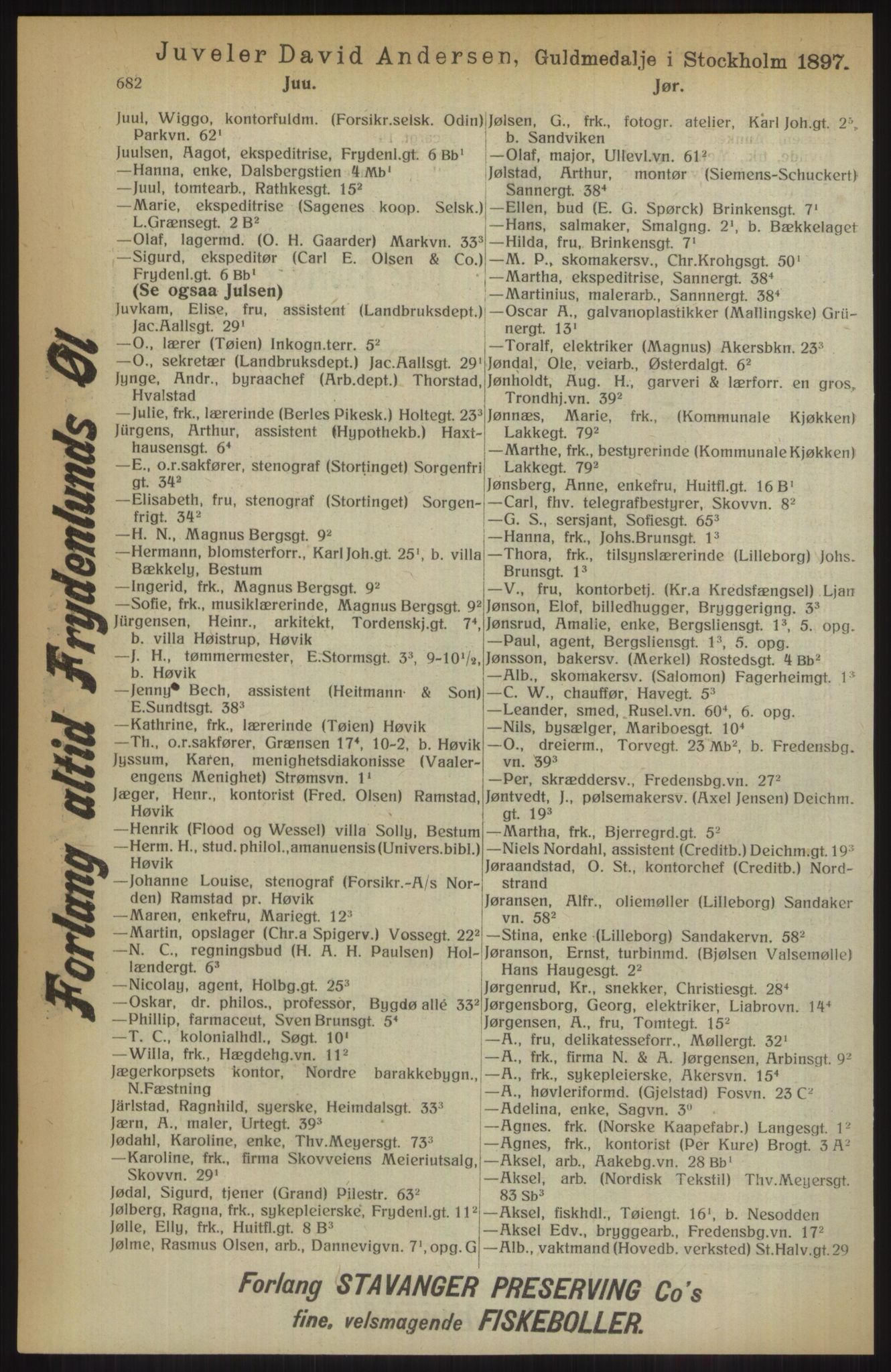 Kristiania/Oslo adressebok, PUBL/-, 1914, p. 682